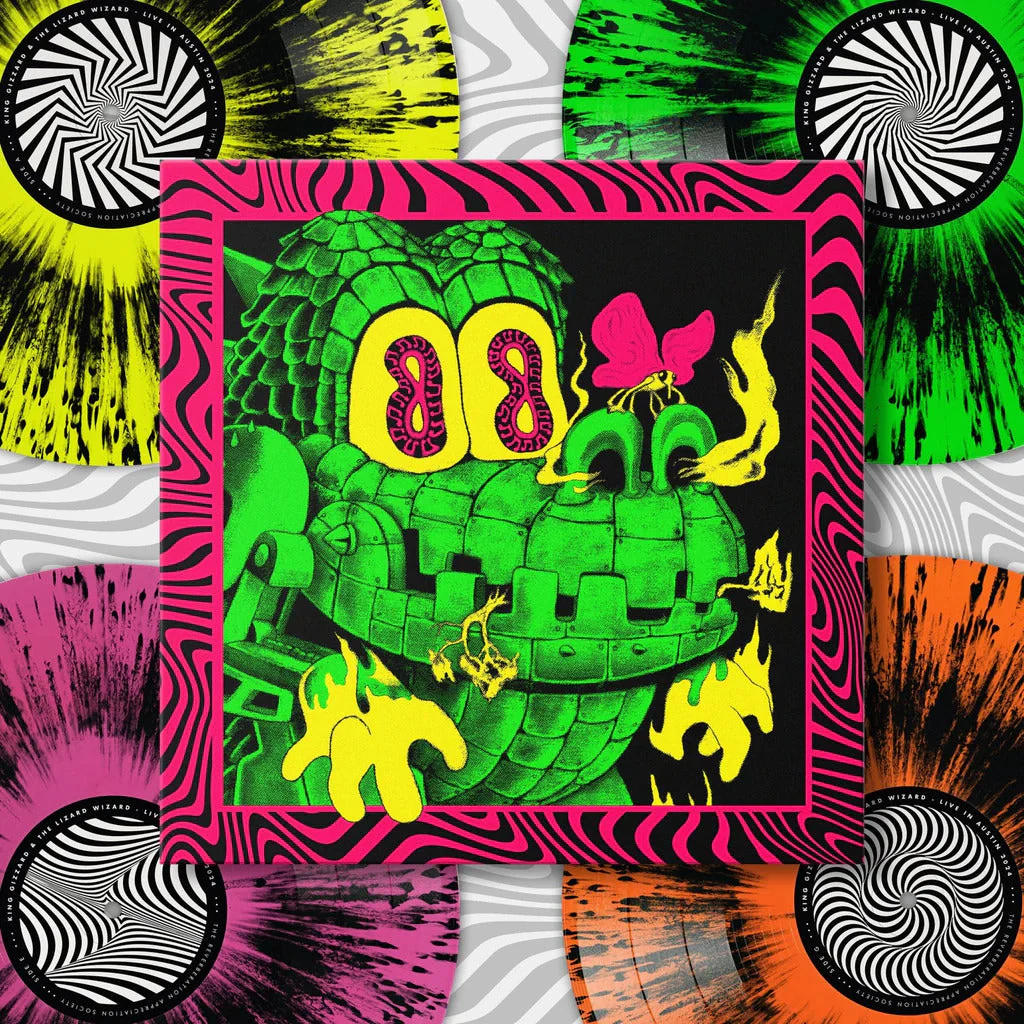 KING GIZZARD & THE LIZARD WIZARD 'KING GIZZARD - LIVE IN AUSTIN 24' 4LP BOX SET - NEON SPLATTER - Image 2
