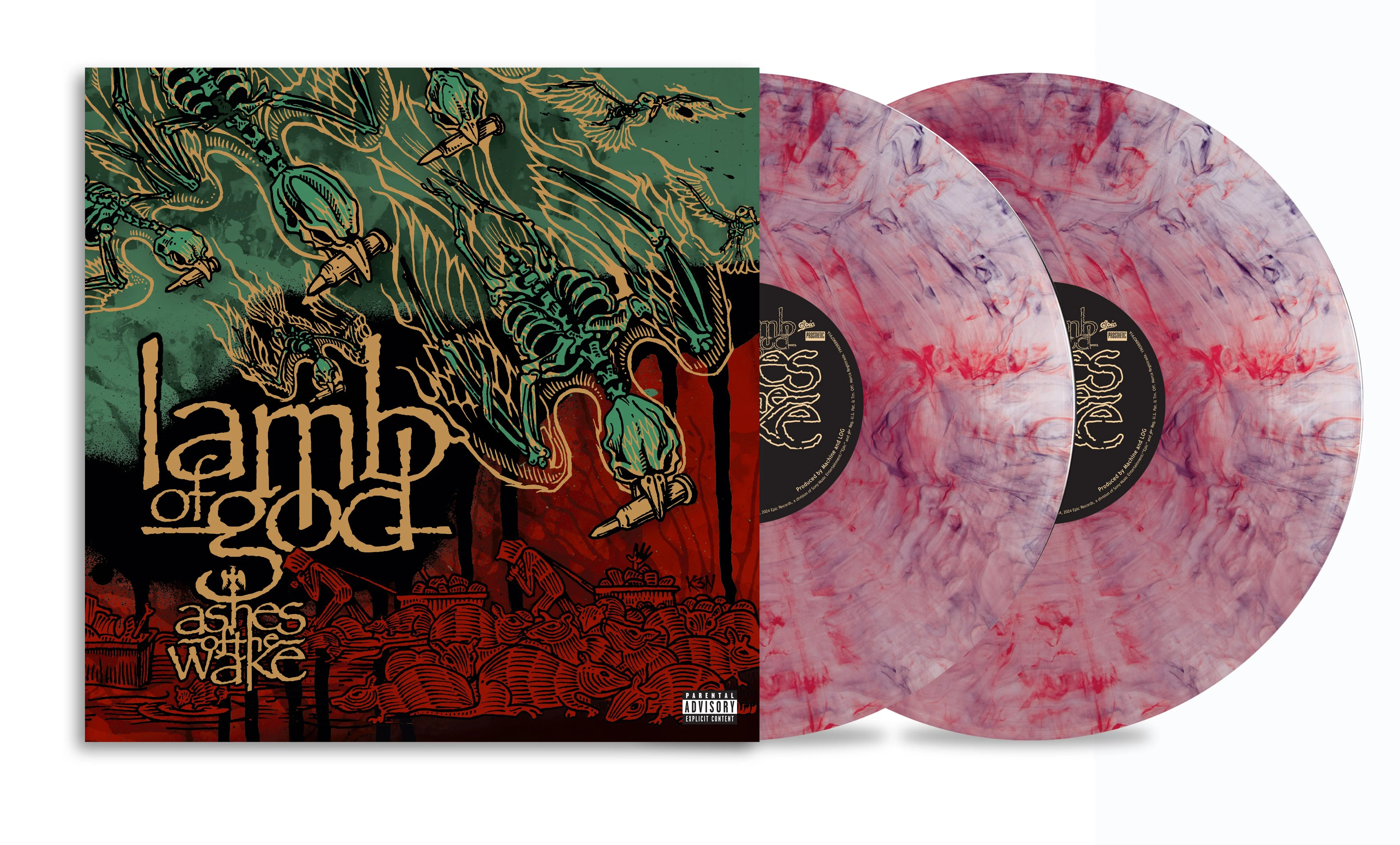 LAMB OF GOD ‘ASHES OF THE WAKE’ 20TH ANNIVERSARY 2LP - EXCLUSIVE - LTD. 500 - WHITE/BLACK/RED/SWIRL