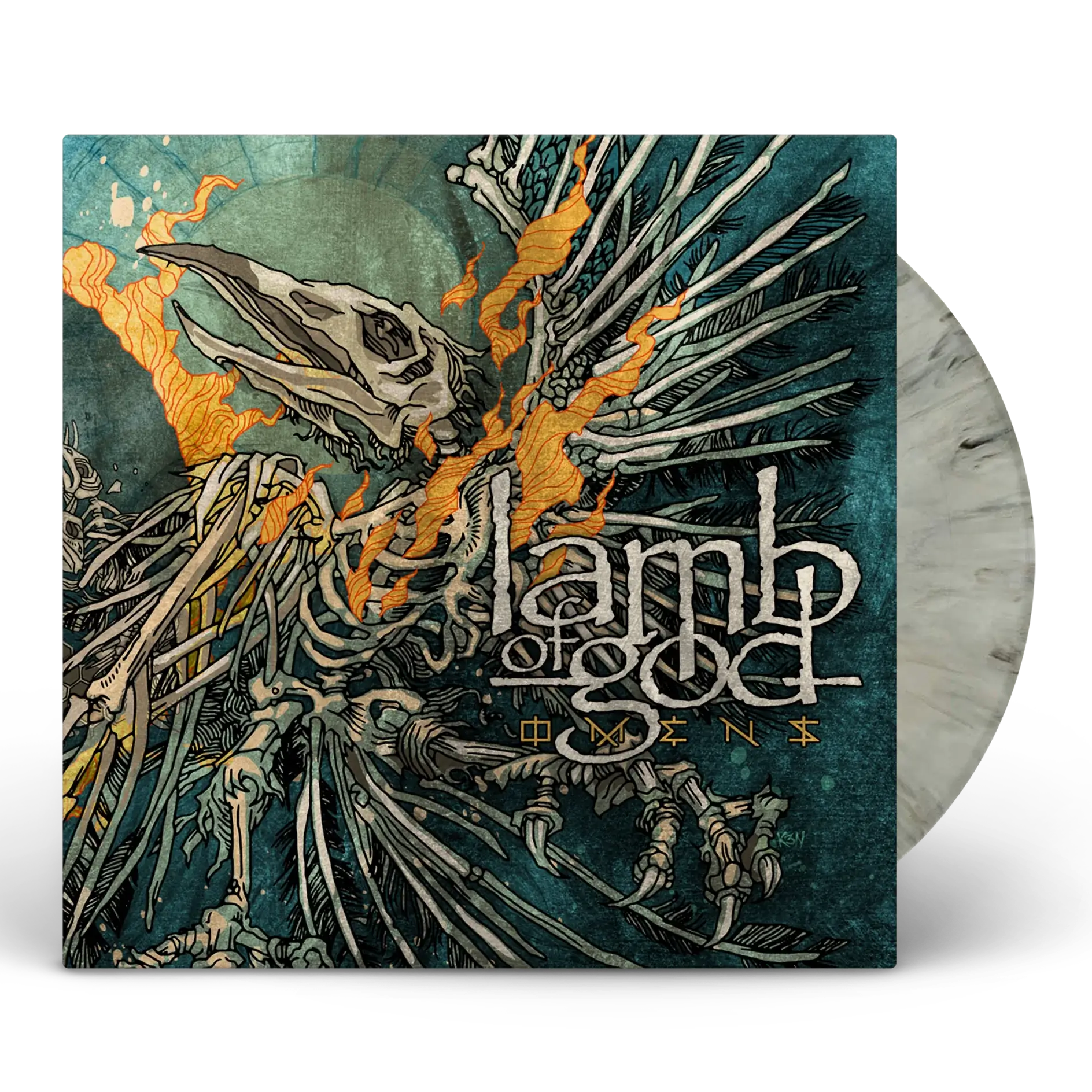 LAMB OF GOD 'OMENS' LP + CD BUNDLE - EXCLUSIVE - LTD. 250 - SILVER GRAY MARBLE/PICTURE DISC - Image 5