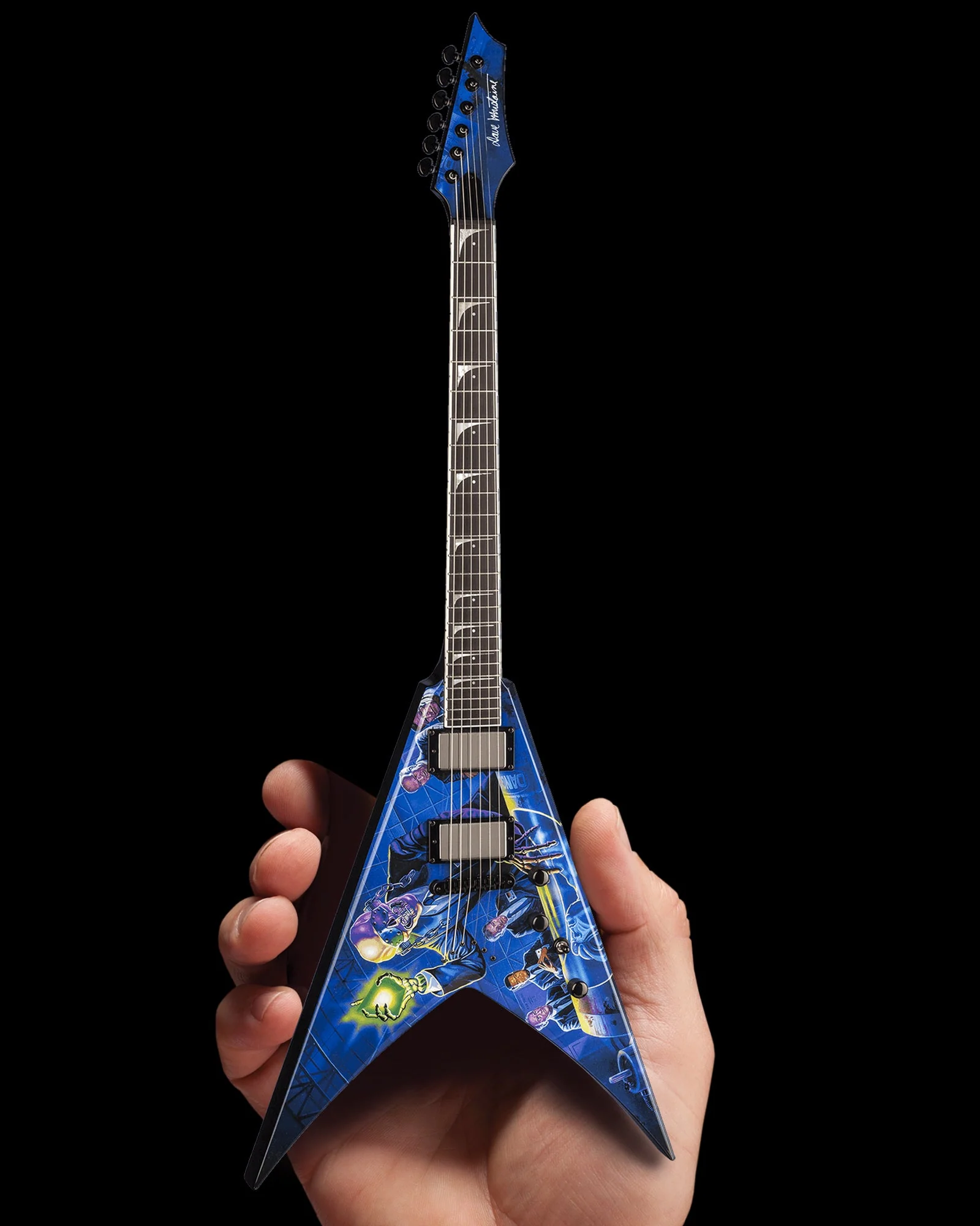 LICENSED MEGADETH - DAVE MUSTAINE SIGNATURE V RUST IN PEACE MINI GUITAR - Image 3