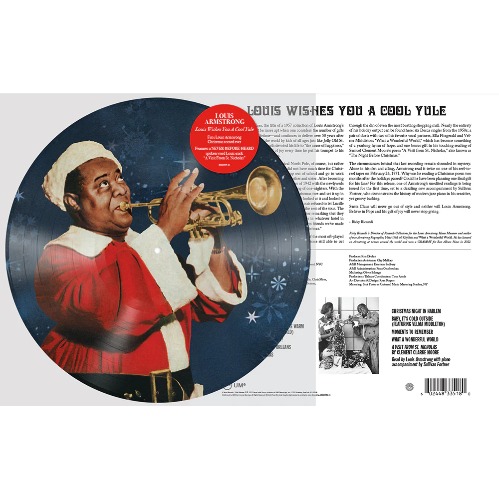 LOUIS ARMSTRONG 'LOUIS WISHES YOU A COOL YULE' LP - PICTURE DISC
