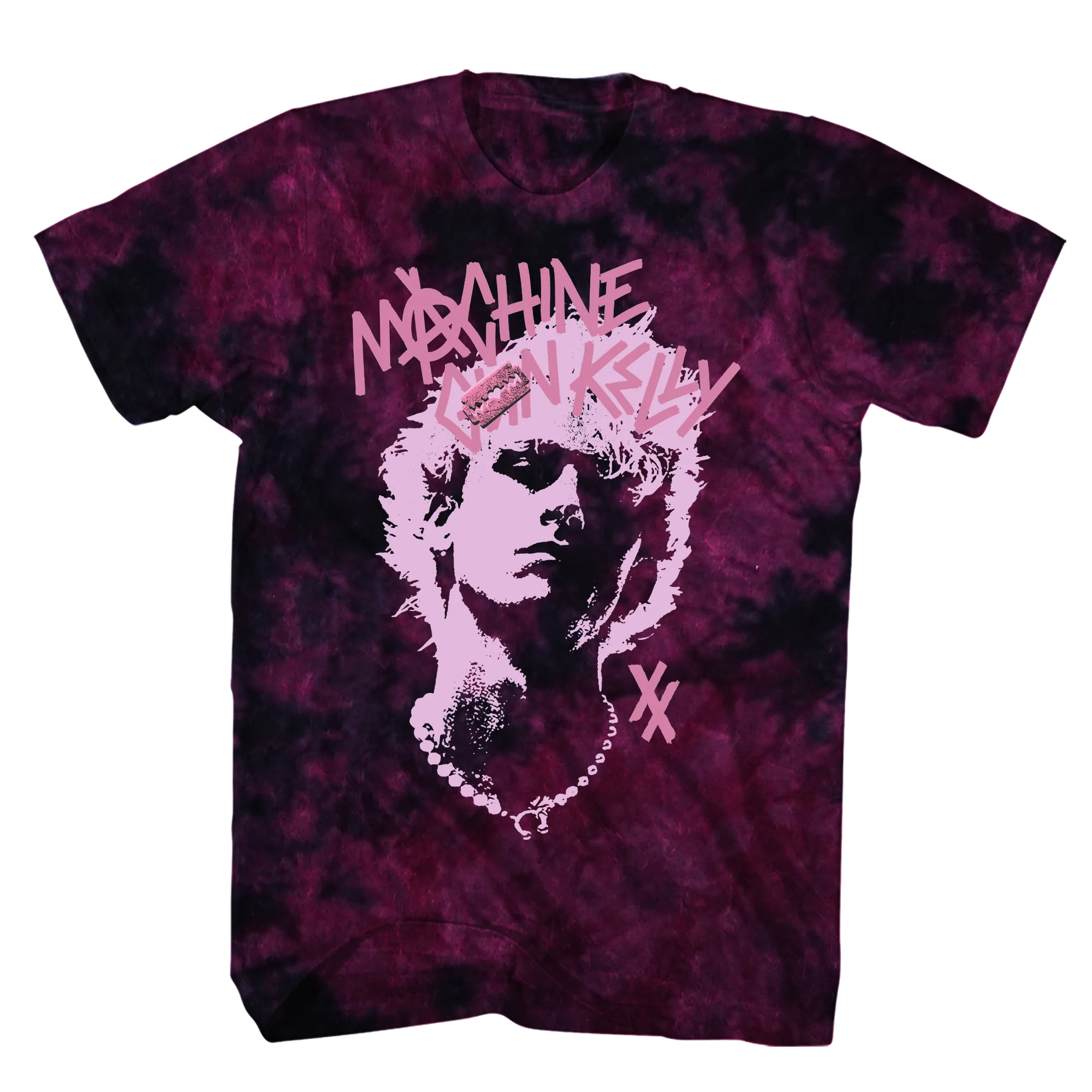 MACHINE GUN KELLY SILOUETTE PORTRAIT PINK/BLACK CRYSTAL WASH