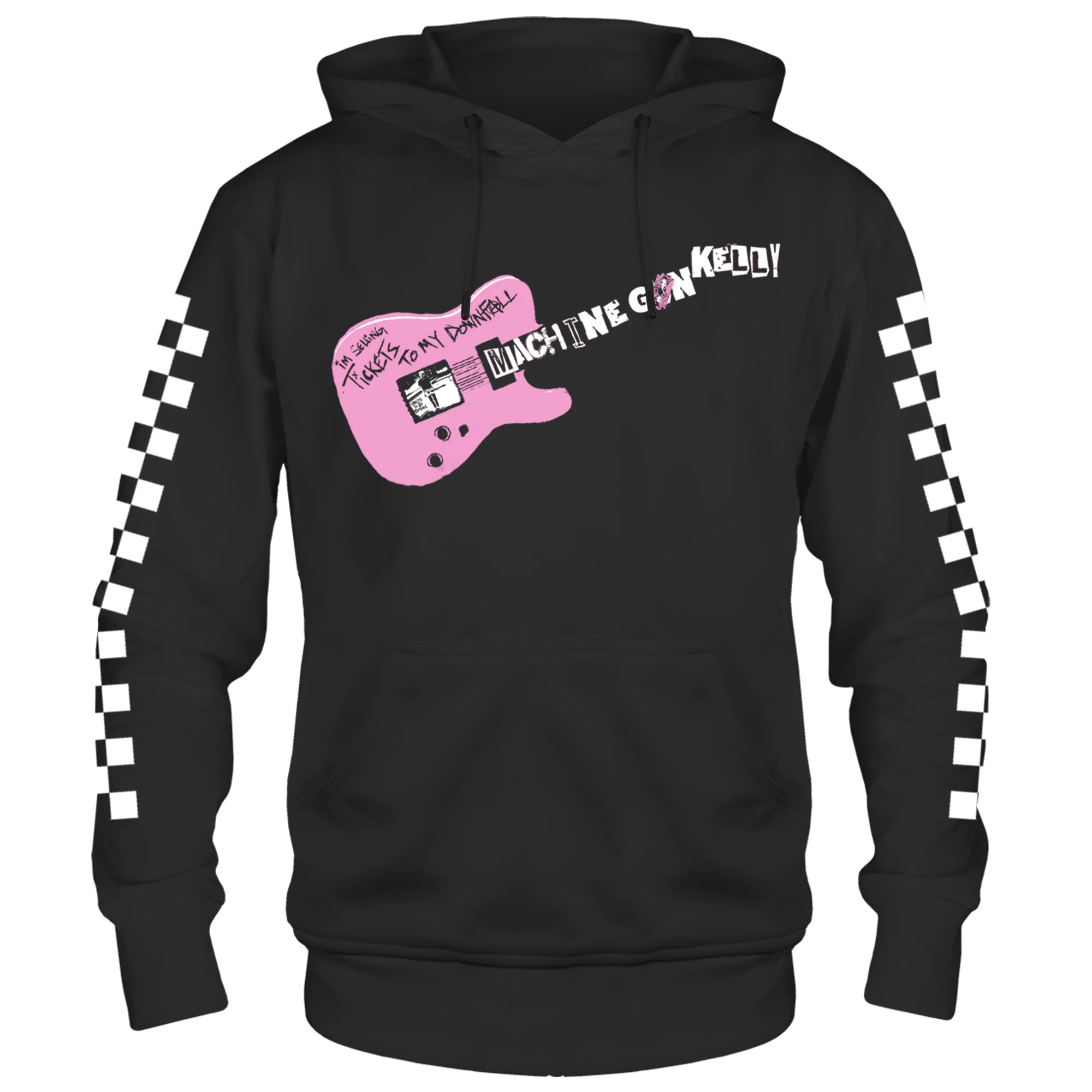 MACHINE GUN KELLY TICKETS TO MY DOWNFALL FRT/BK/SLV BLACK PULL OVER HOODIE