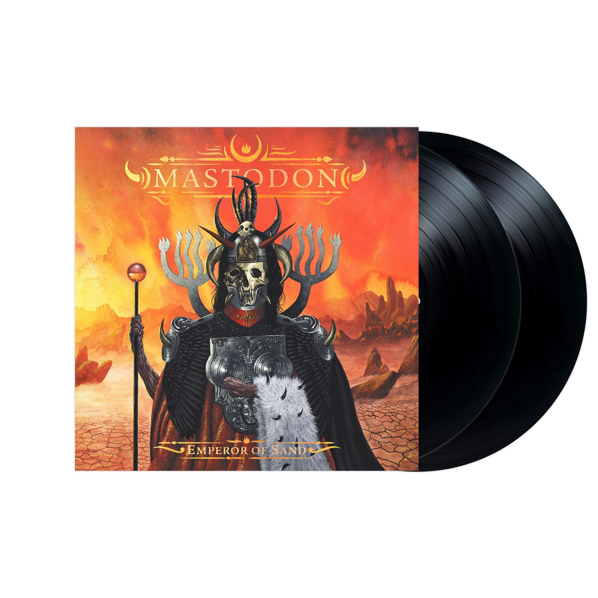 MASTODON ‘EMPEROR OF SAND’ 2LP (Black Vinyl) w/ SIGNED 12"x12" PAUL ROMANO PRINT - Image 2