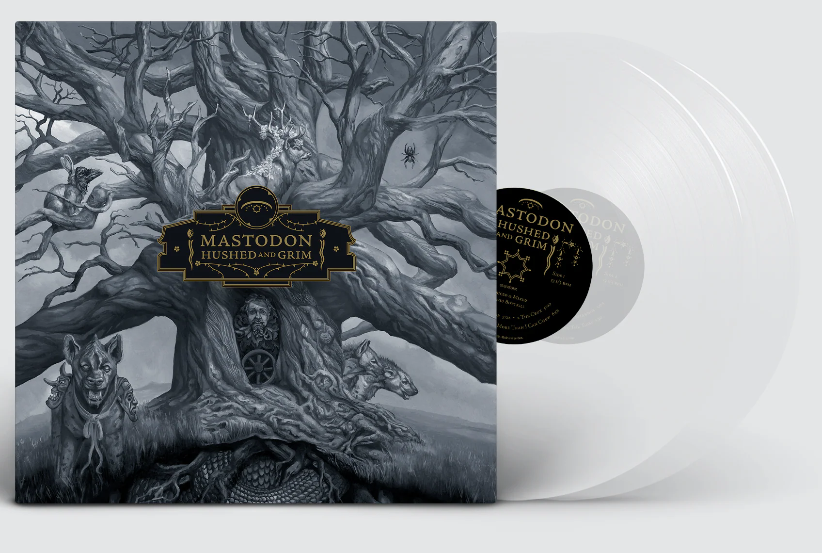 MASTODON 'HUSHED AND GRIM' 2LP - LTD. 500 - CLEAR & EXCLUSIVE ARTIST WRAP - Image 2