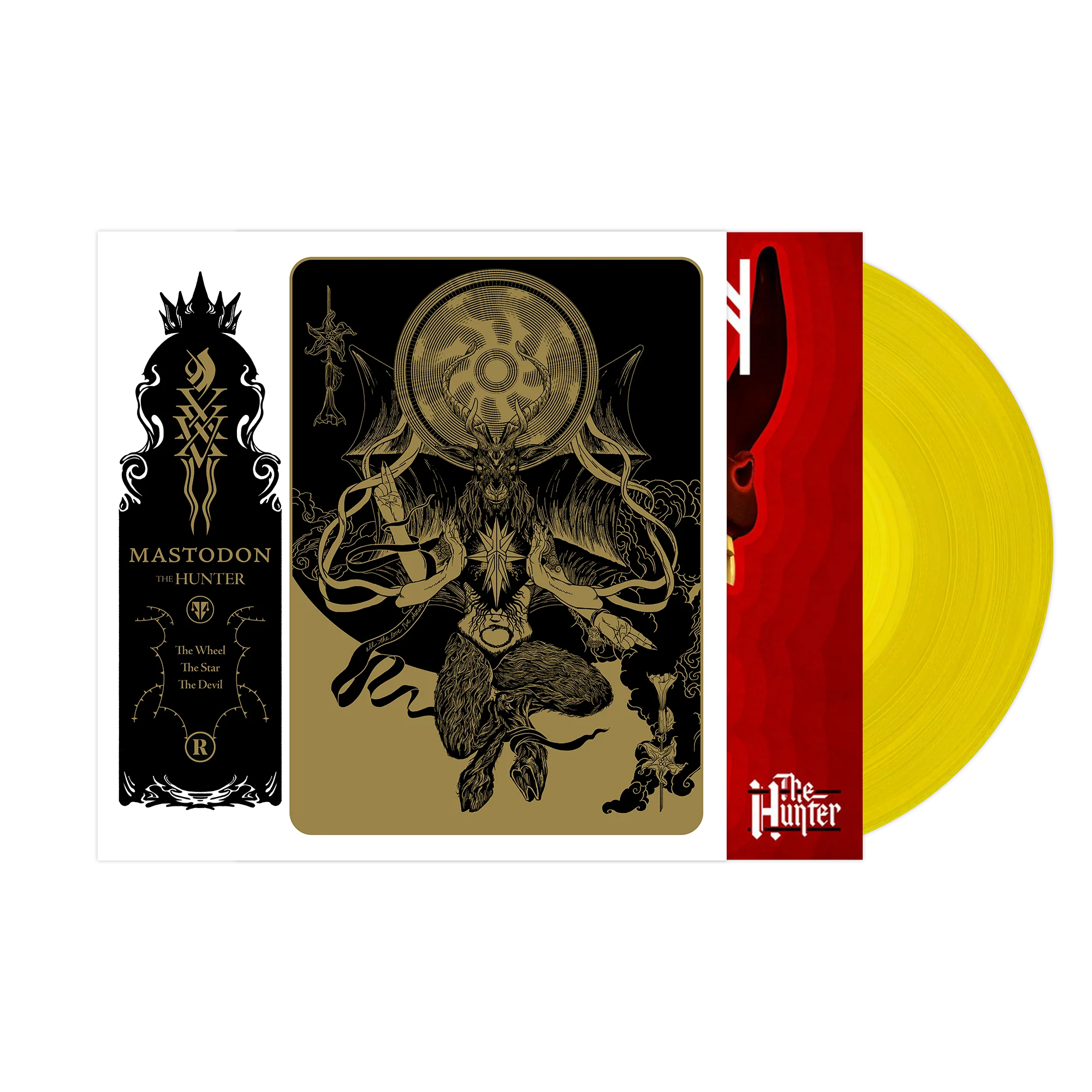 MASTODON ‘THE HUNTER’ LP (Exclusive – Yellow Vinyl) w/ SIGNED 12"x12" PAUL ROMANO PRINT