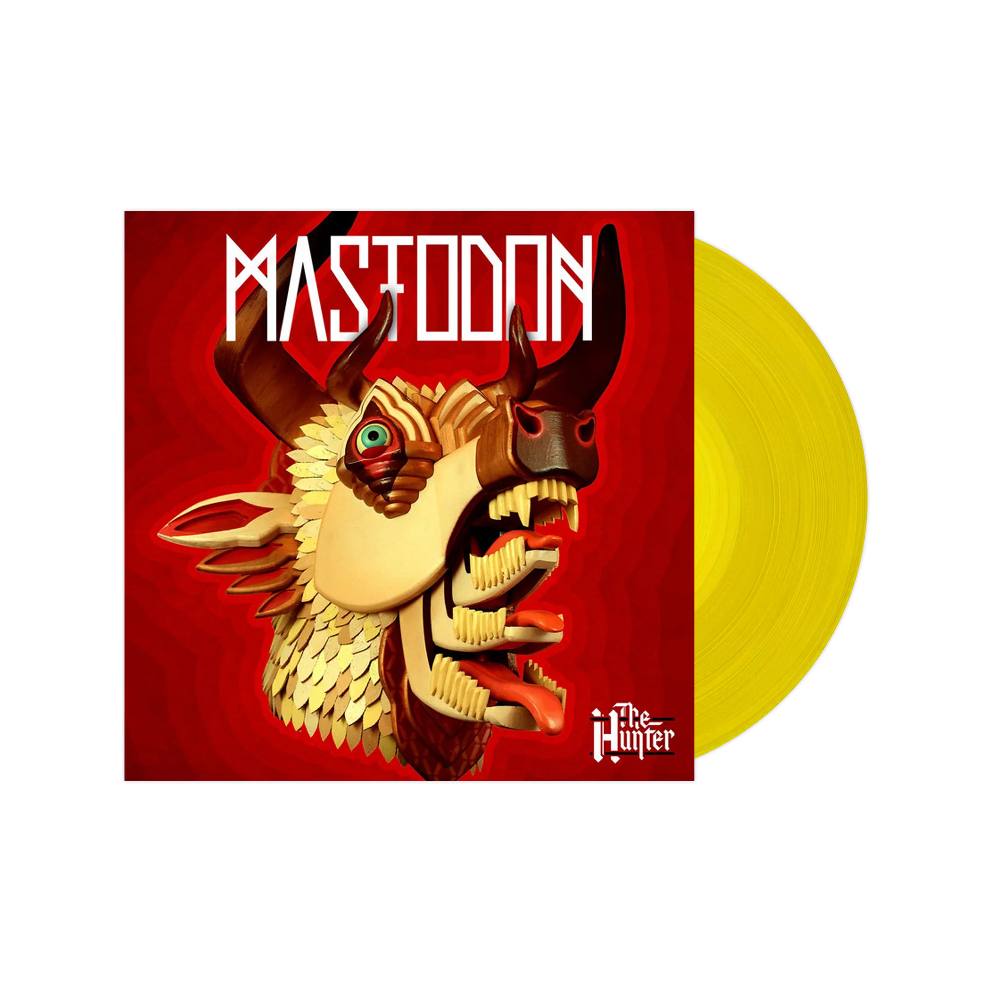MASTODON ‘THE HUNTER’ LP (Exclusive – Yellow Vinyl) w/ SIGNED 12"x12" PAUL ROMANO PRINT - Image 2