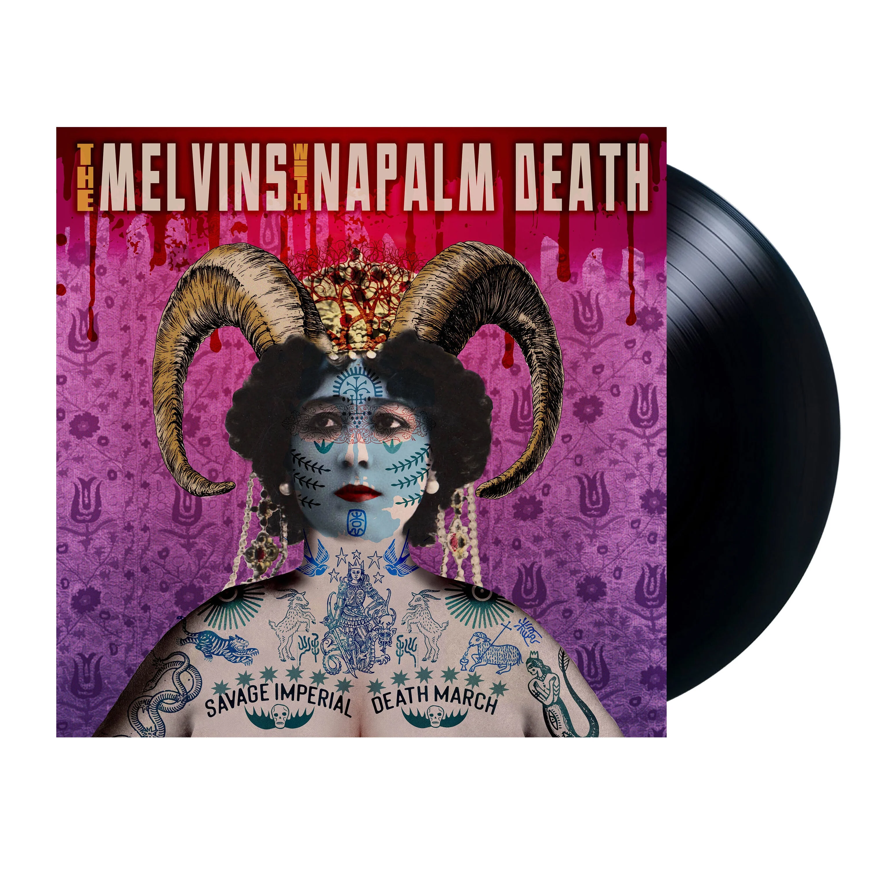 MELVINS & NAPALM DEATH 'SAVAGE IMPERIAL DEATH MARCH' LP (Black Vinyl)