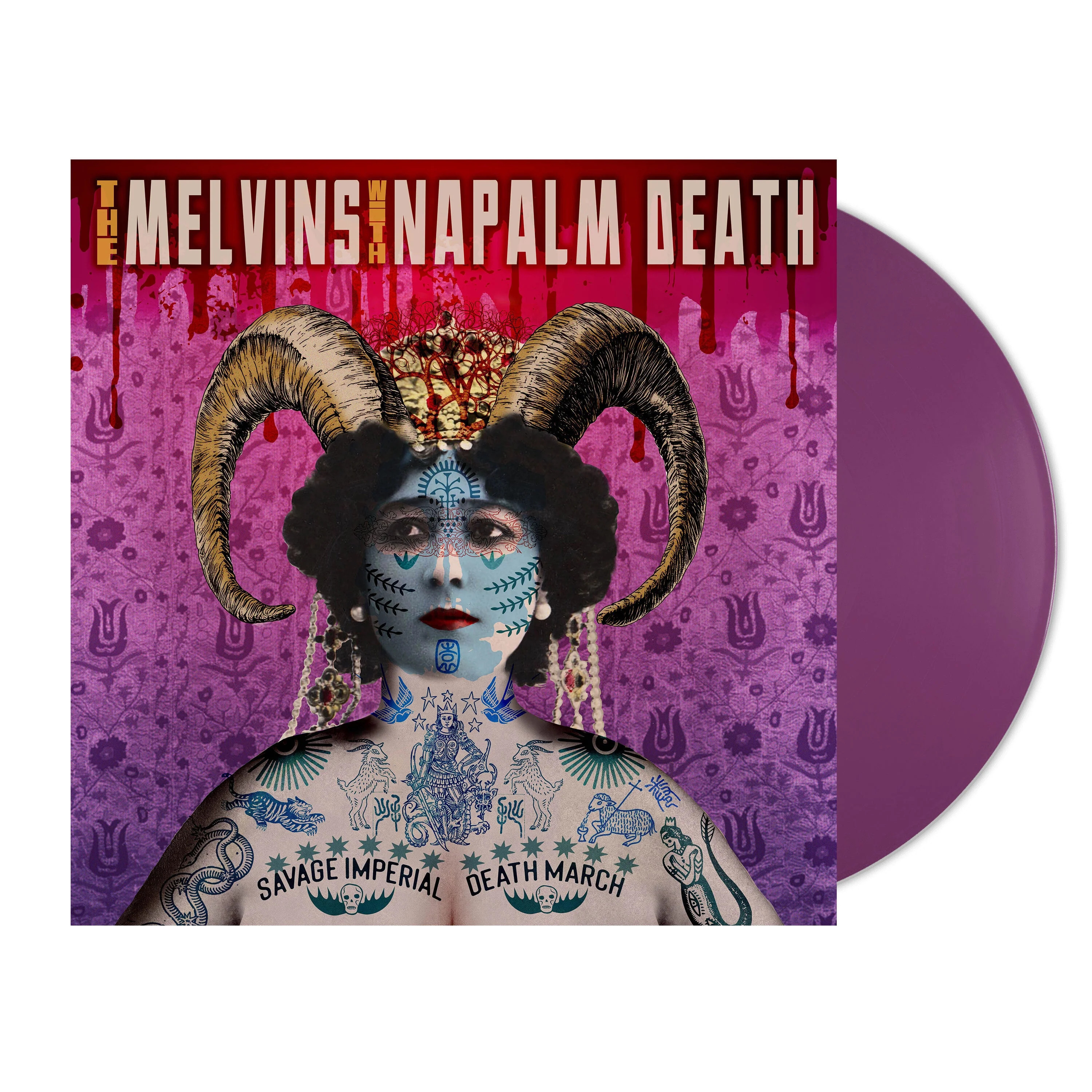 MELVINS & NAPALM DEATH 'SAVAGE IMPERIAL DEATH MARCH' LP (Orchid Vinyl)