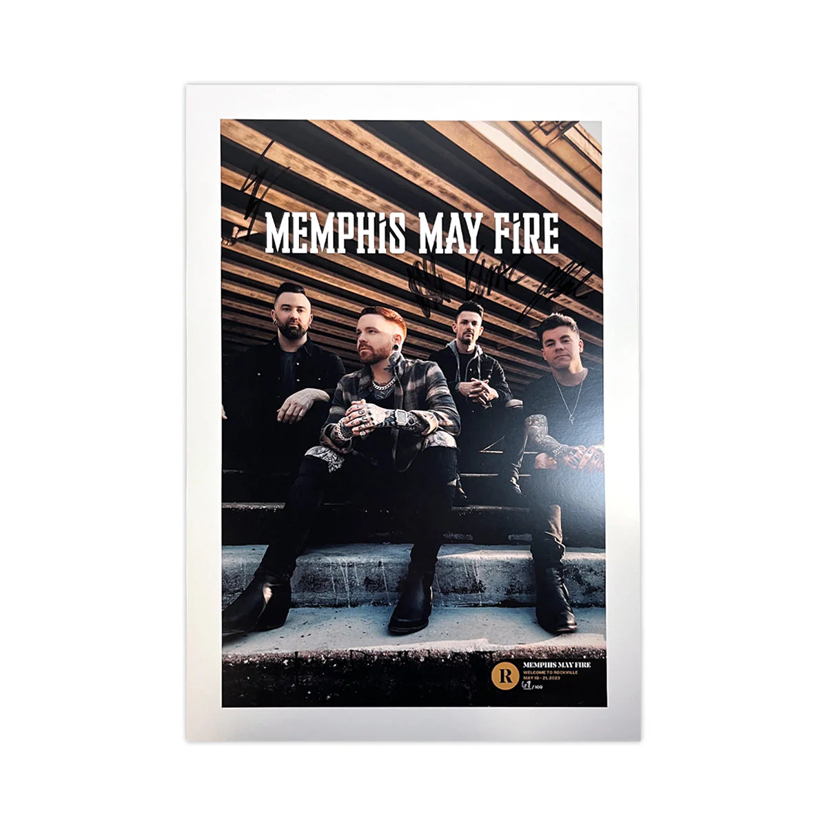 MEMPHIS MAY FIRE X WELCOME TO ROCKVILLE 2023 SIGNED POSTER - EXCLUSIVE - LTD.