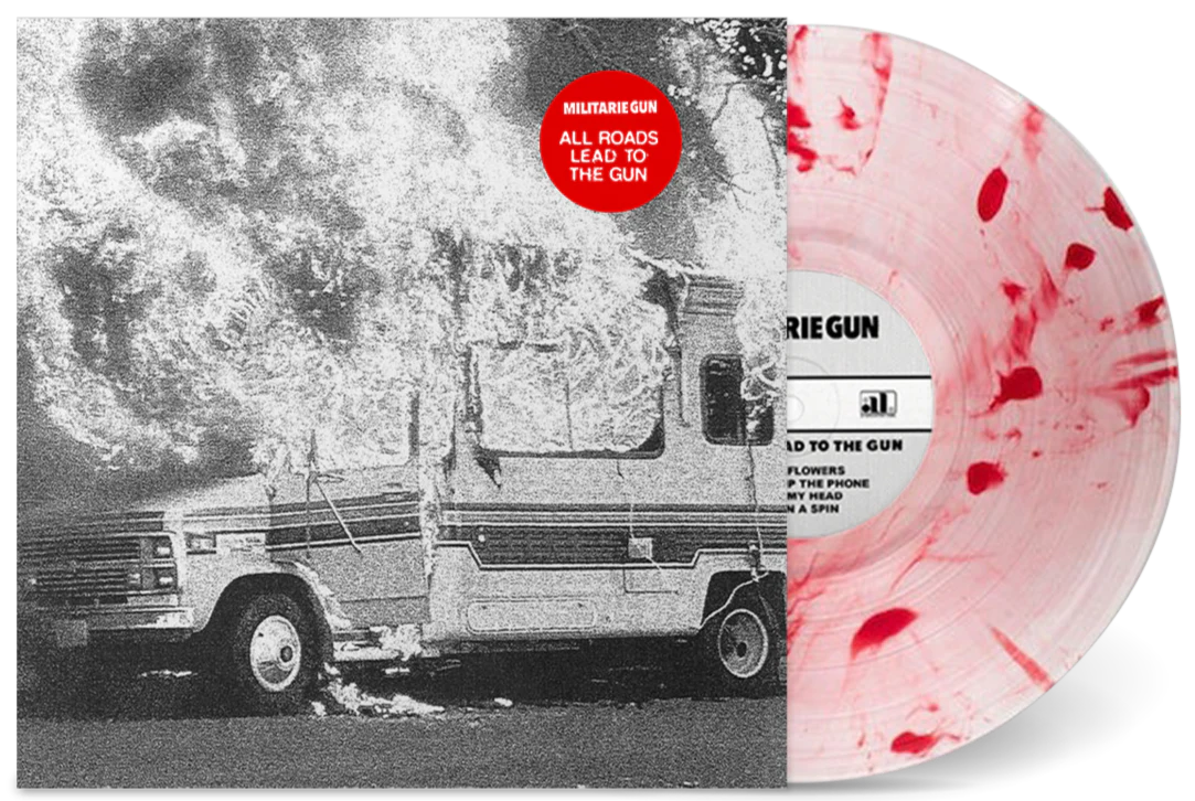 MILITARIE GUN ‘ALL ROADS LEAD TO THE GUN I’ LP - LTD. 200 - CLEAR/WHITE/RED SWIRL