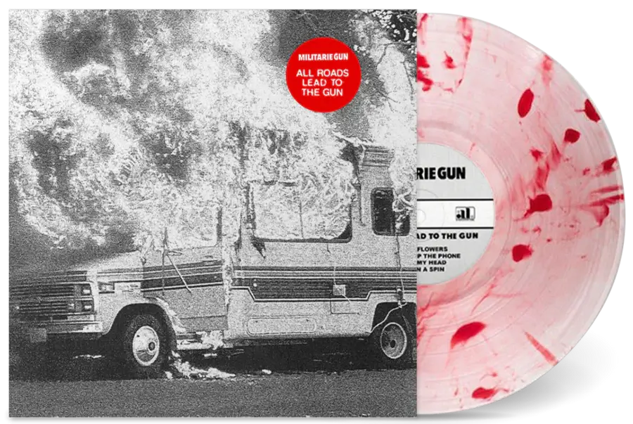 MILITARIE GUN ‘ALL ROADS LEAD TO THE GUN I’ LP - LTD. 200 - CLEAR/WHITE/RED SWIRL - Image 2