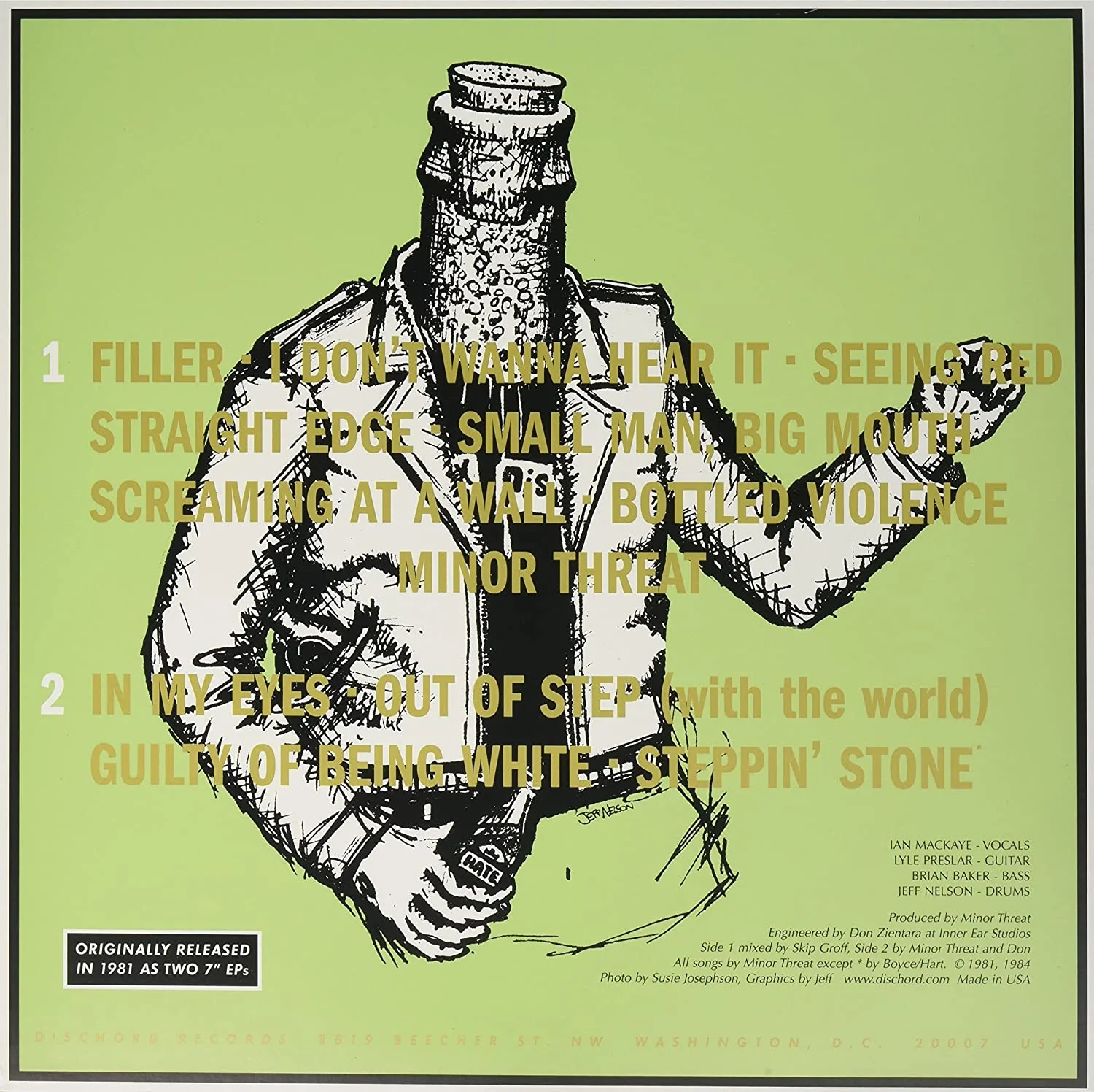 MINOR THREAT 'FIRST 2 7"s' (self titled) 12" EP - BLUE - Image 3