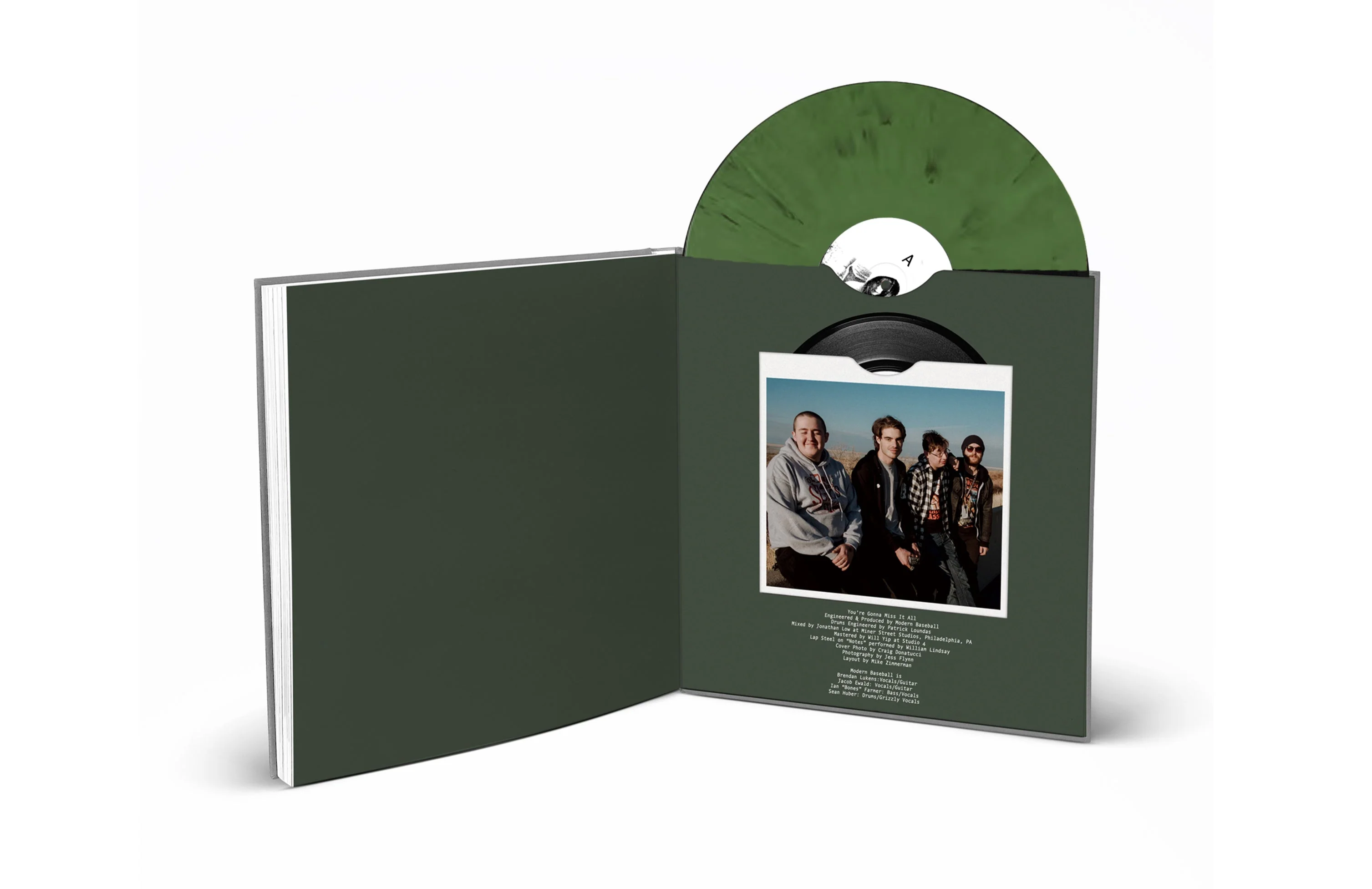MODERN BASEBALL 'YOU'RE GONNA MISS IT ALL' LP + 7" - DELUXE ANNIVERSARY EDITION - JADE GREEN SWIRL - Image 2