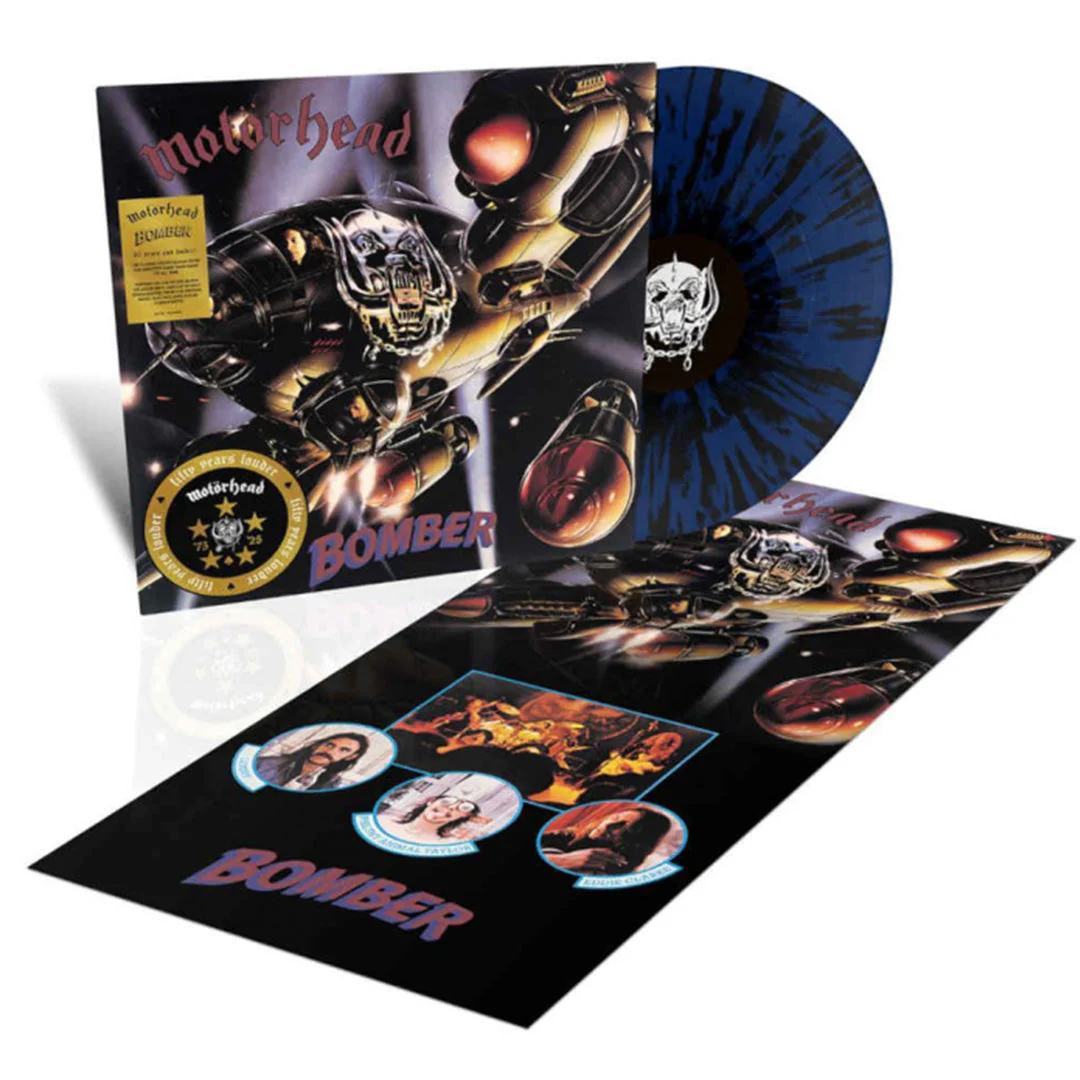 MOTÖRHEAD 'BOMBER' 50TH ANNIVERSARY EDITION LP - DARK BLUE/BLACK SPLATTER