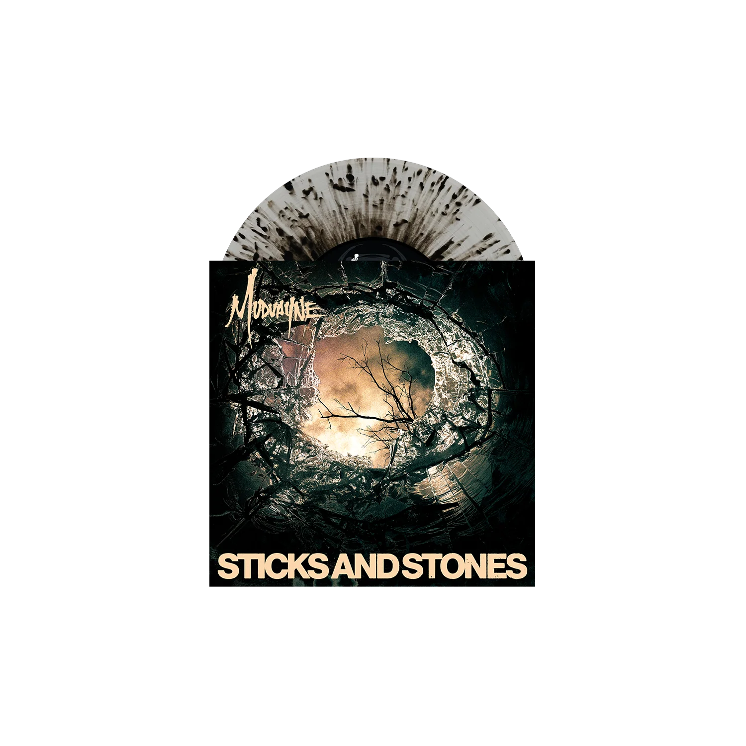 MUDVAYNE ‘STICKS AND STONES’ 7" - EXCLUSIVE - LTD. 500 - CLEAR/BLACK SPLATTER