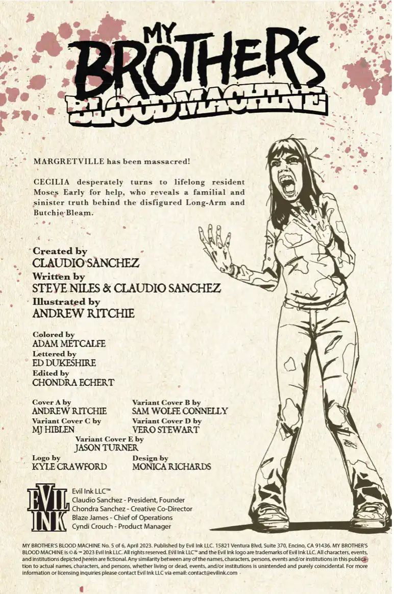 MY BROTHER’S BLOOD MACHINE by CLAUDIO SANCHEZ -  COMIC BOOK ISSUE 5 OF 6 (EXCLUSIVE COVER) - Image 7