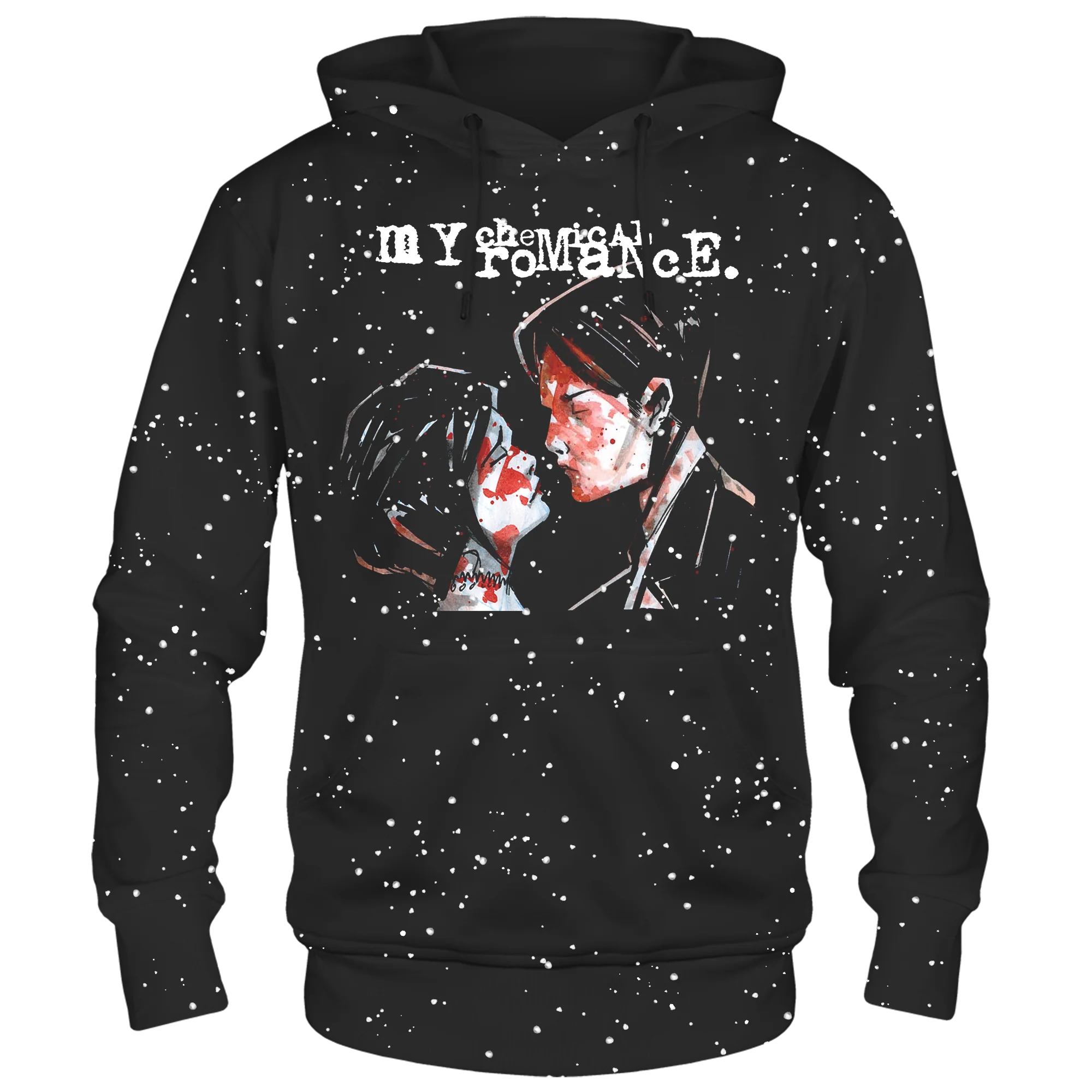 MY CHEMICAL ROMANCE REVENGE COVER SPLATTER BLACK FLEECE HOODIE