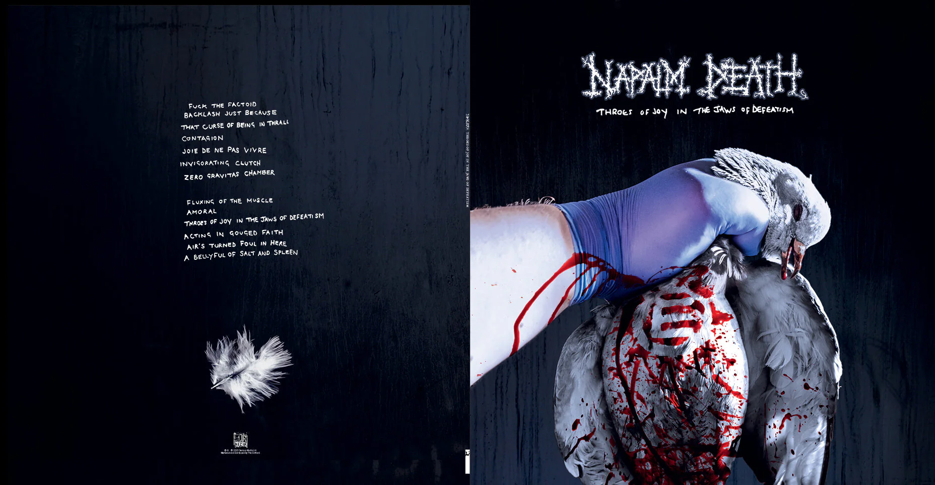 NAPALM DEATH ‘THROES OF JOY IN THE JAWS OF DEFEATISM’ LP - EXCLUSIVE - LTD. 250 - MUCUS/ENVY/SWIRL - Image 2