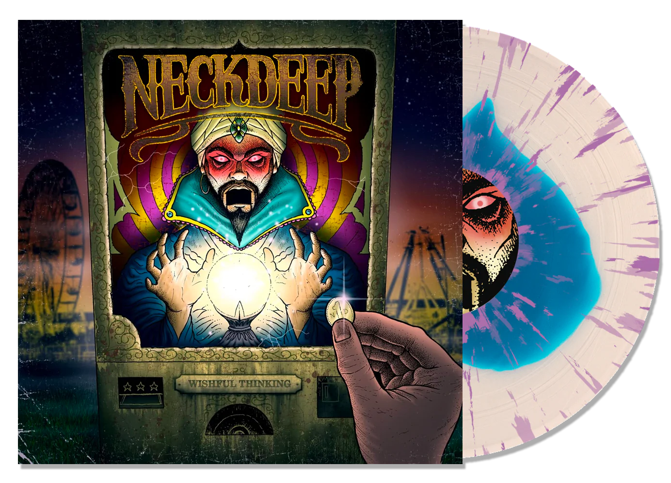 NECK DEEP ‘WISHFUL THINKING’ LP - EXCLUSIVE - LTD. 200 - BLUE/CLEAR/PURPLE/SPLATTER - Image 2