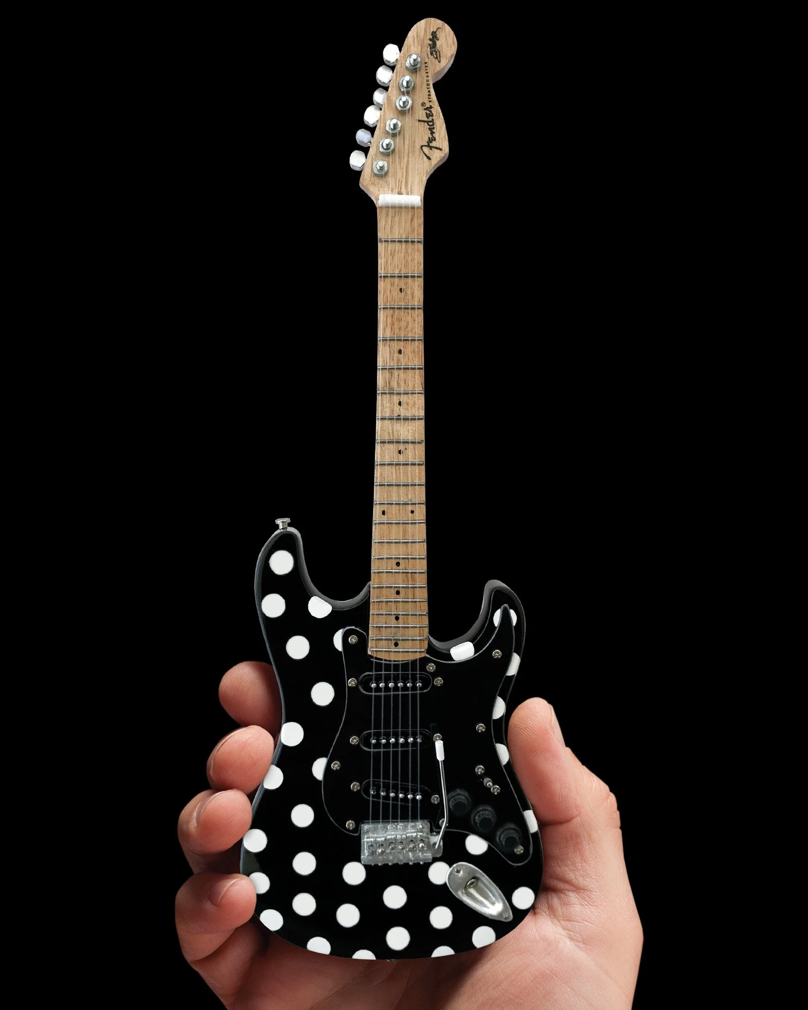 OFFICIALLY LICENSED BUDDY GUY MINIATURE FENDER™ STRAT™ WITH POLKA-DOT FINISH GUITAR REPLICA - Image 3