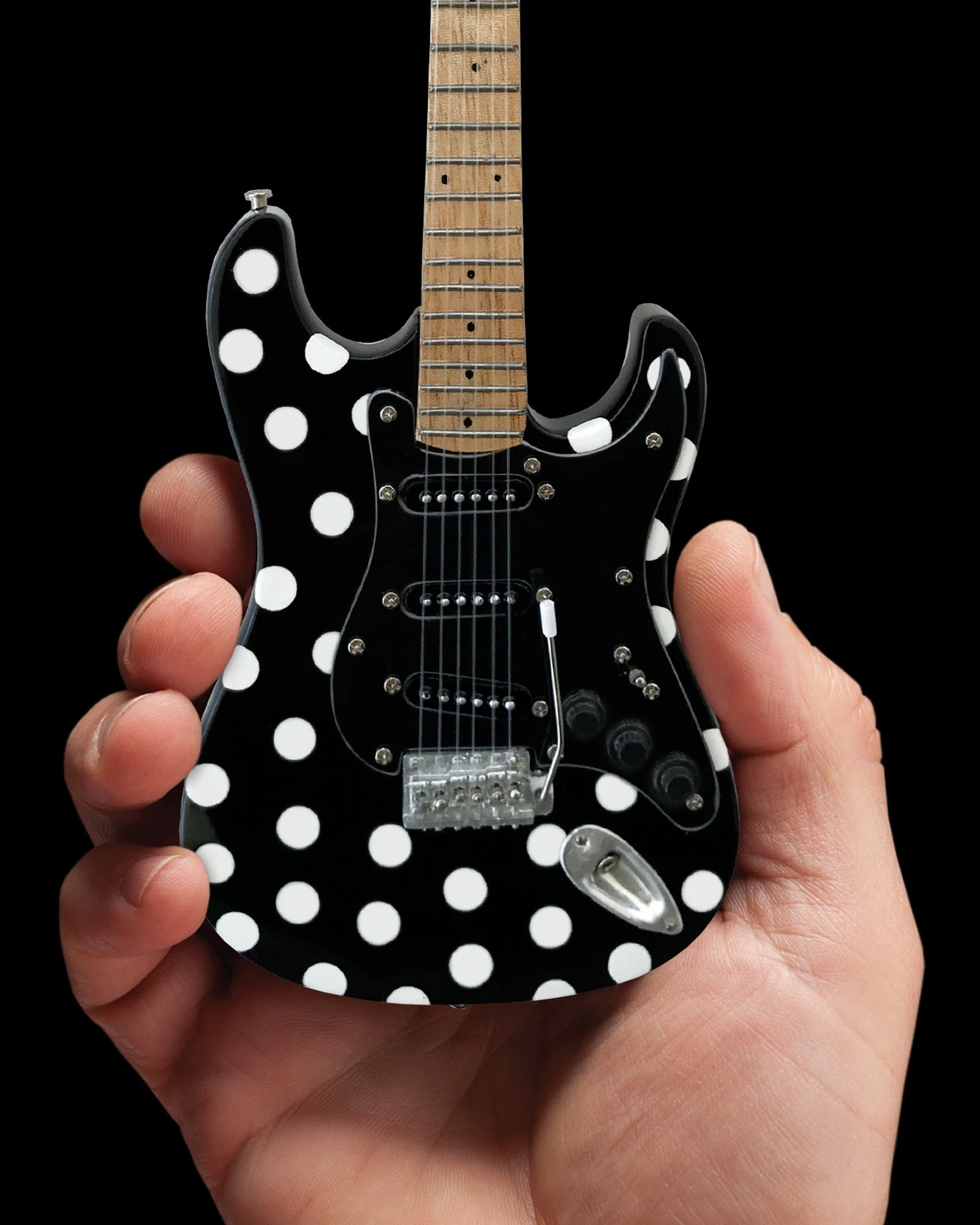 OFFICIALLY LICENSED BUDDY GUY MINIATURE FENDER™ STRAT™ WITH POLKA-DOT FINISH GUITAR REPLICA - Image 4