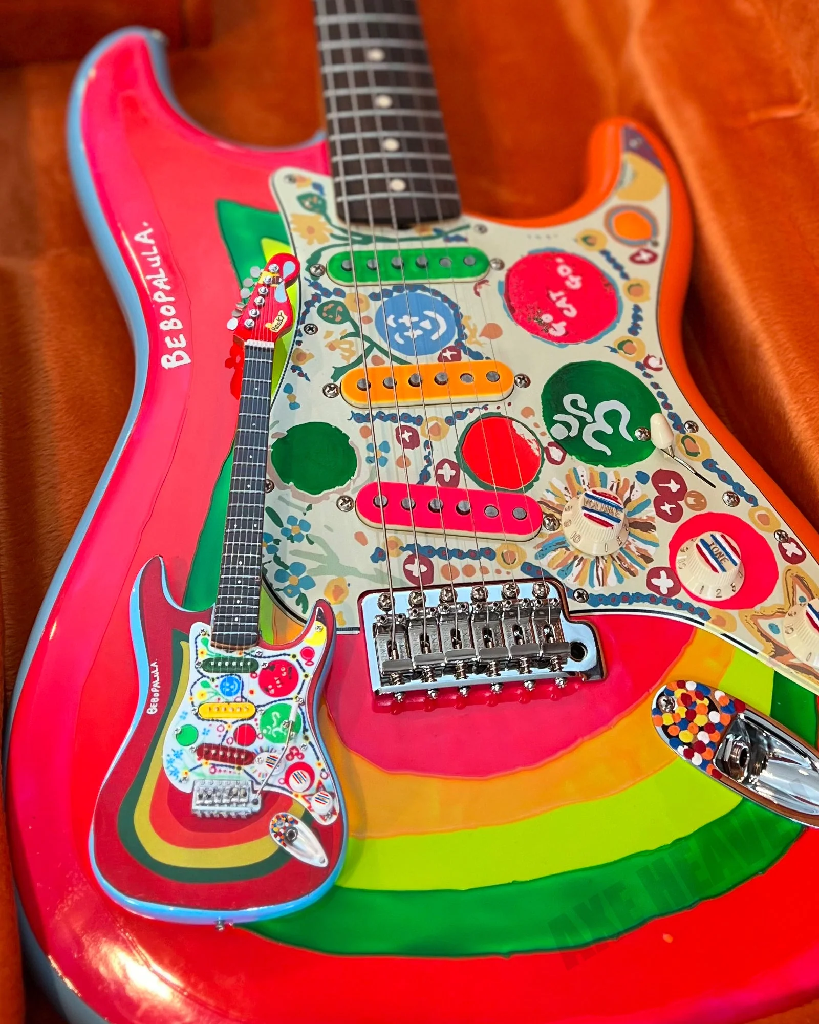 OFFICIALLY LICENSED GEORGE HARRISON FENDER™ STRAT™ ROCKY MINI GUITAR REPLICA - FAB FOUR