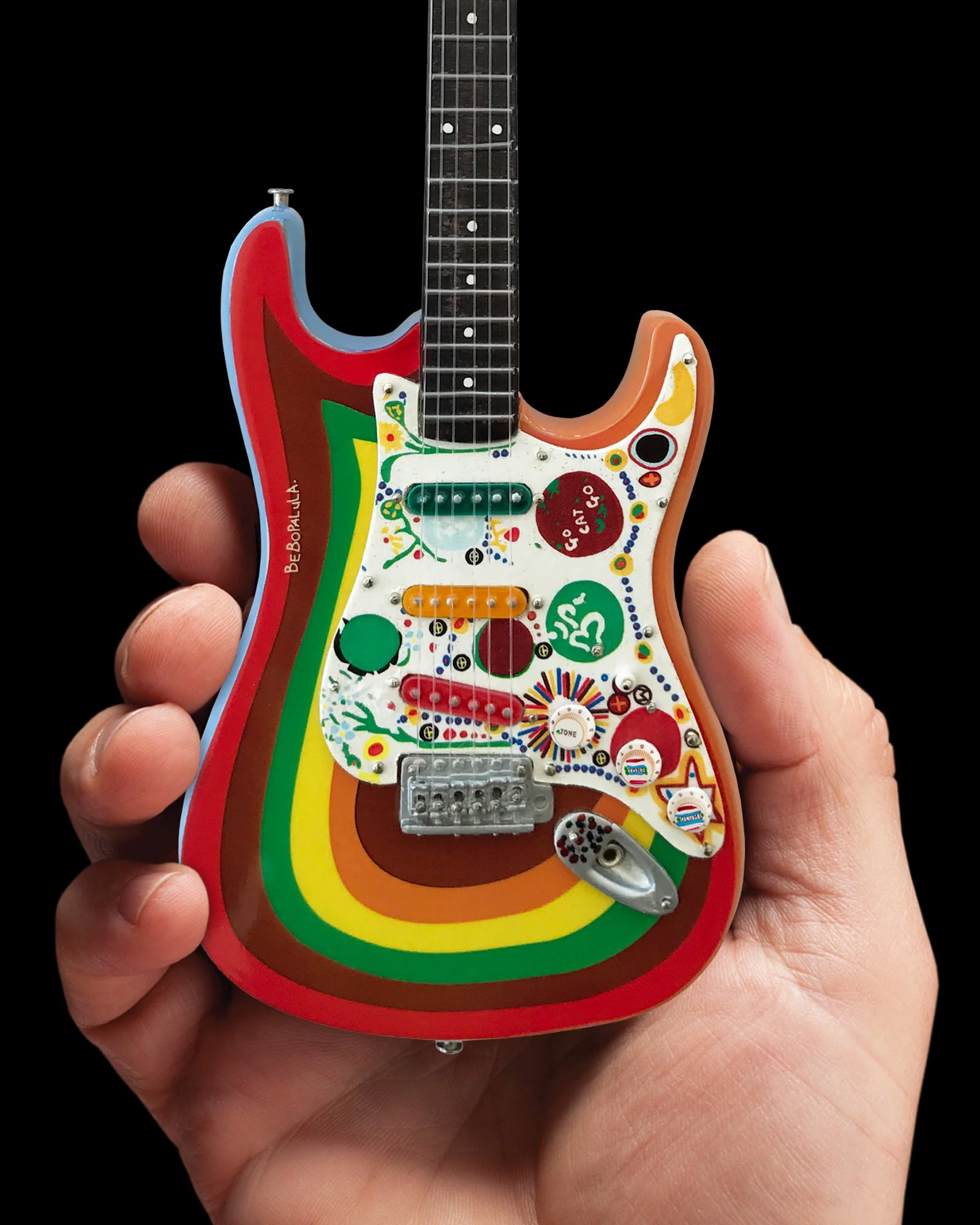 OFFICIALLY LICENSED GEORGE HARRISON FENDER™ STRAT™ ROCKY MINI GUITAR REPLICA - FAB FOUR - Image 3