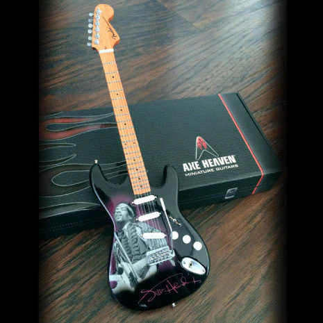 OFFICIALLY LICENSED JIMI HENDRIX MINI FENDER™ STRAT™ TRIBUTE GUITAR MODEL - Image 4