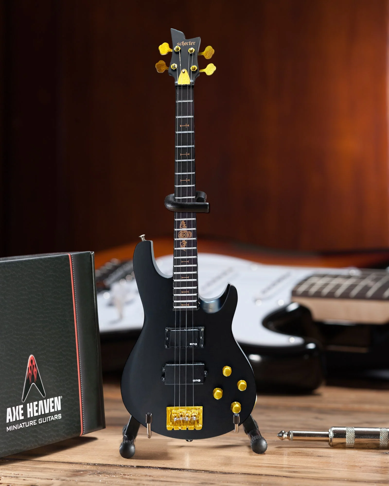 OFFICIALLY LICENSED JOHNNY CHRIST SCHECTER MINI SATIN BLACK BASS FROM AVENGED SEVENFOLD - Image 2