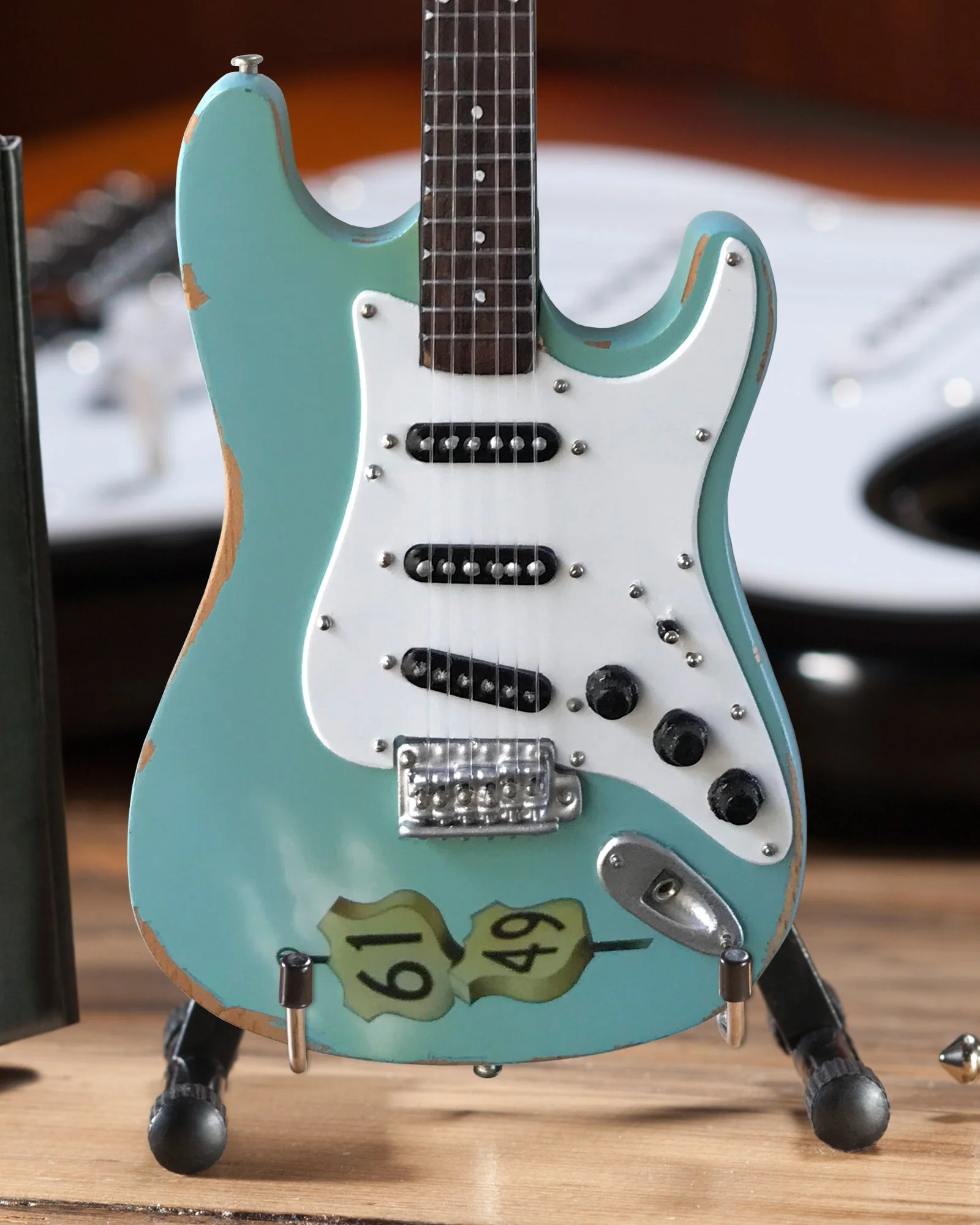 OFFICIALLY LICENSED KENNY WAYNE SHEPHERD MINI FENDER™ STRAT™ CROSSROADS BLUE GUITAR MODEL - Image 2
