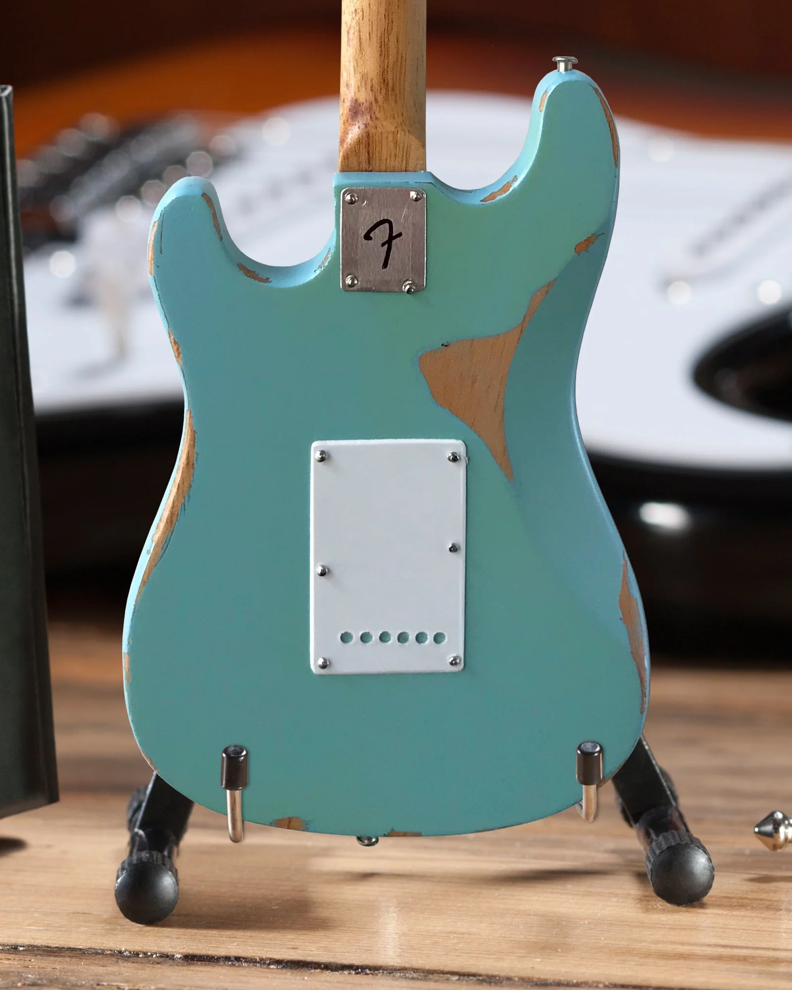 OFFICIALLY LICENSED KENNY WAYNE SHEPHERD MINI FENDER™ STRAT™ CROSSROADS BLUE GUITAR MODEL - Image 4