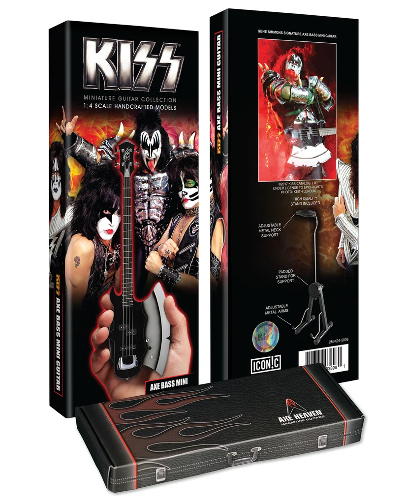 KISS - GENE SIMMONS - SIGNATURE AXE BASS MINI GUITAR - Image 5