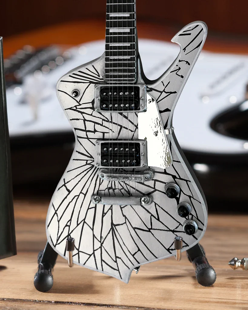 KISS - PAUL STANLEY - CRACKED MIRROR ICEMAN MINIATURE GUITAR MODEL - Image 2