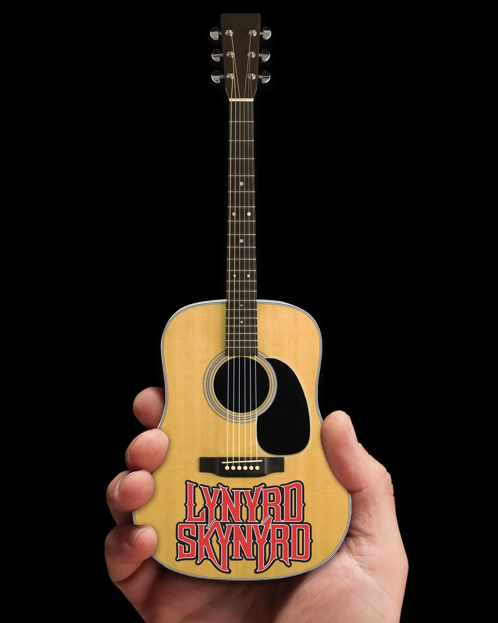 OFFICIALLY LICENSED LYNYRD SKYNYRD LOGO NATURAL FINISH ACOUSTIC MINI GUITAR - Image 3