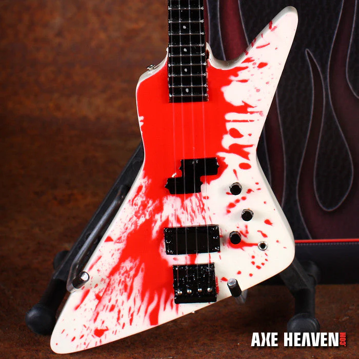 OFFICIALLY LICENSED MICHAEL ANTHONY BLOOD BASS MINI GUITAR REPLICA COLLECTIBLE