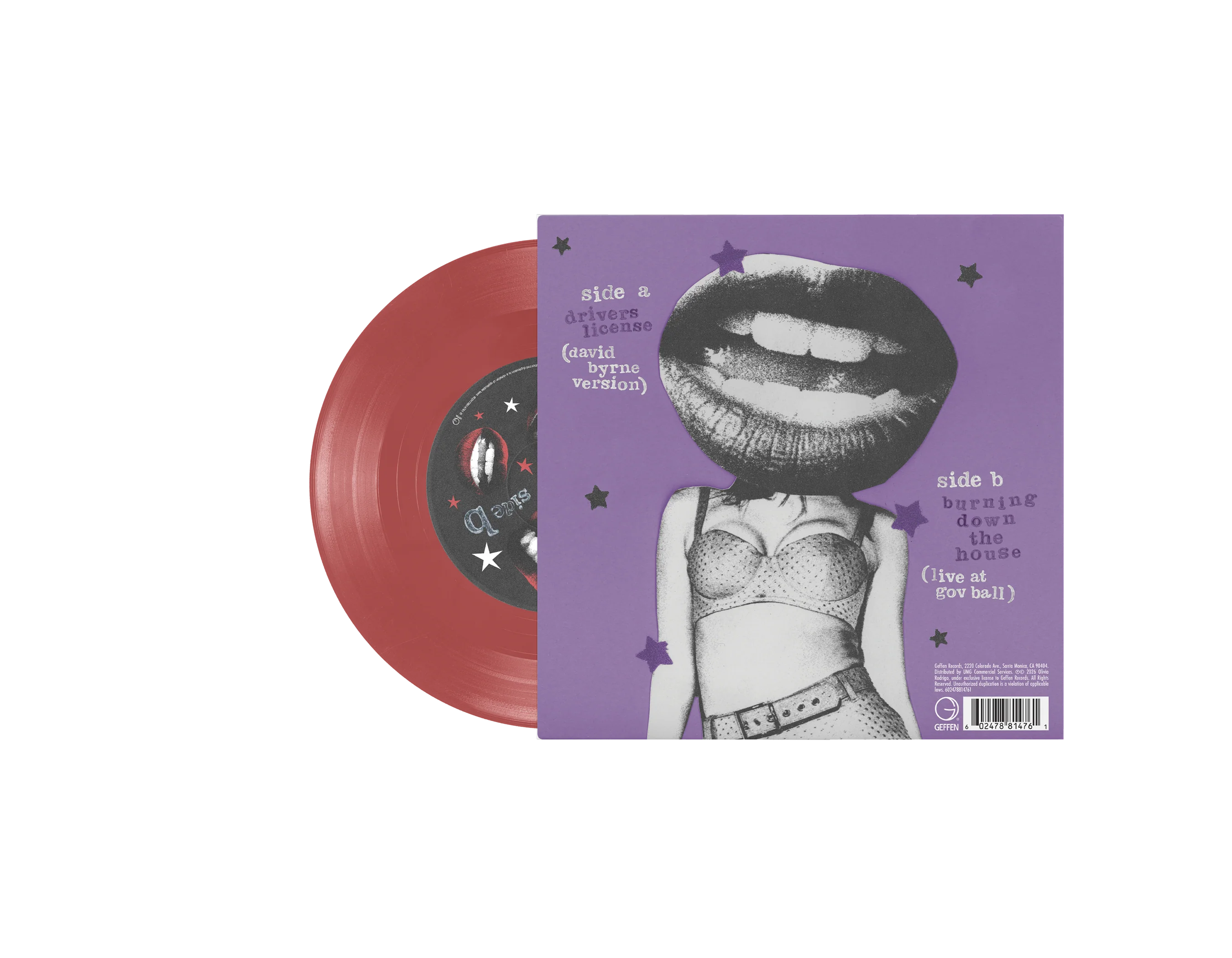OLIVIA RODRIGO 'DRIVERS LICENSE / BURNING DOWN THE HOUSE ' 7" SINGLE (Translucent Red Vinyl) - Image 2