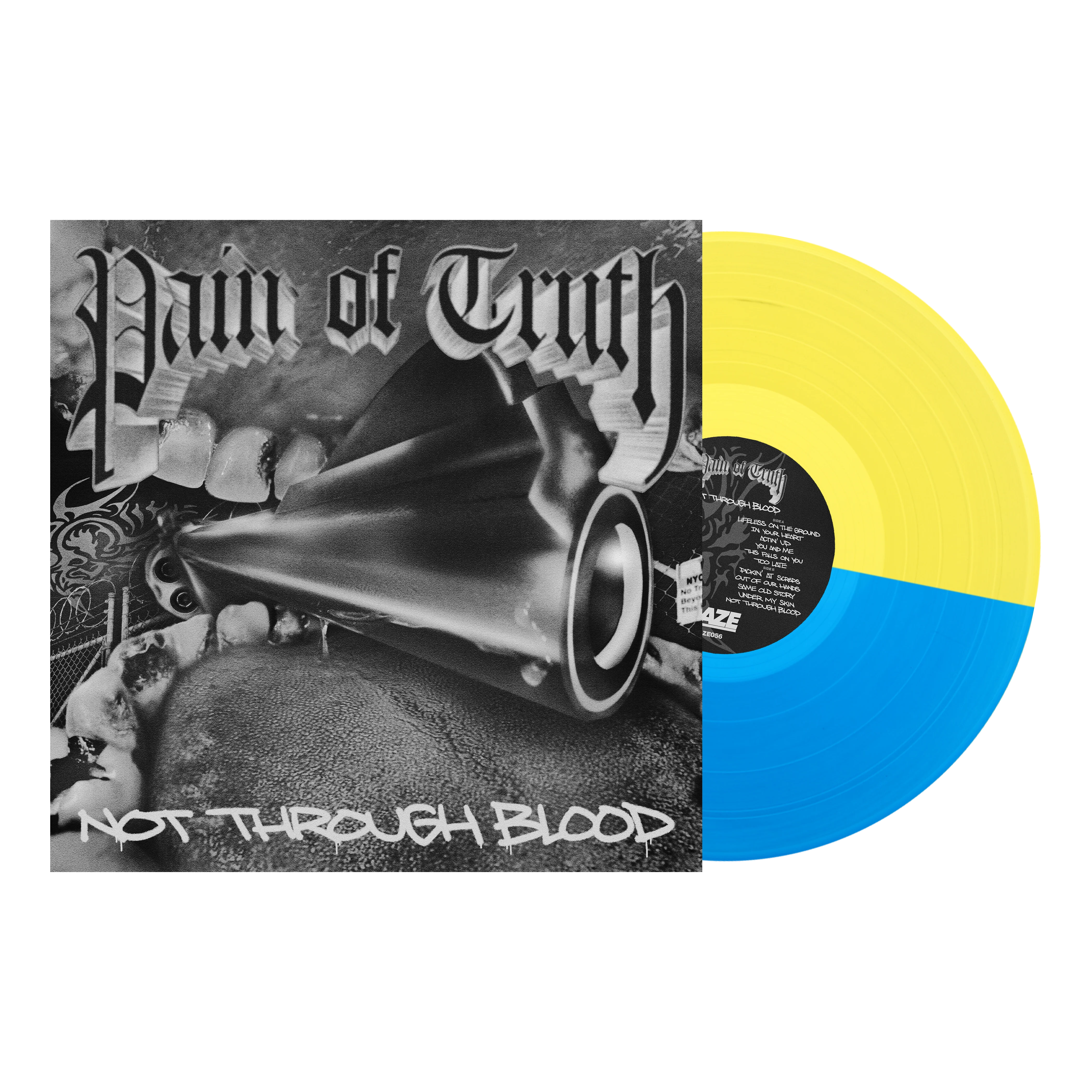 PAIN OF TRUTH ‘NOT THROUGH BLOOD’ LP - EXCLUSIVE - LTD. 300 - TRANSPARENT BLUE/TRANSPARENT YELLOW