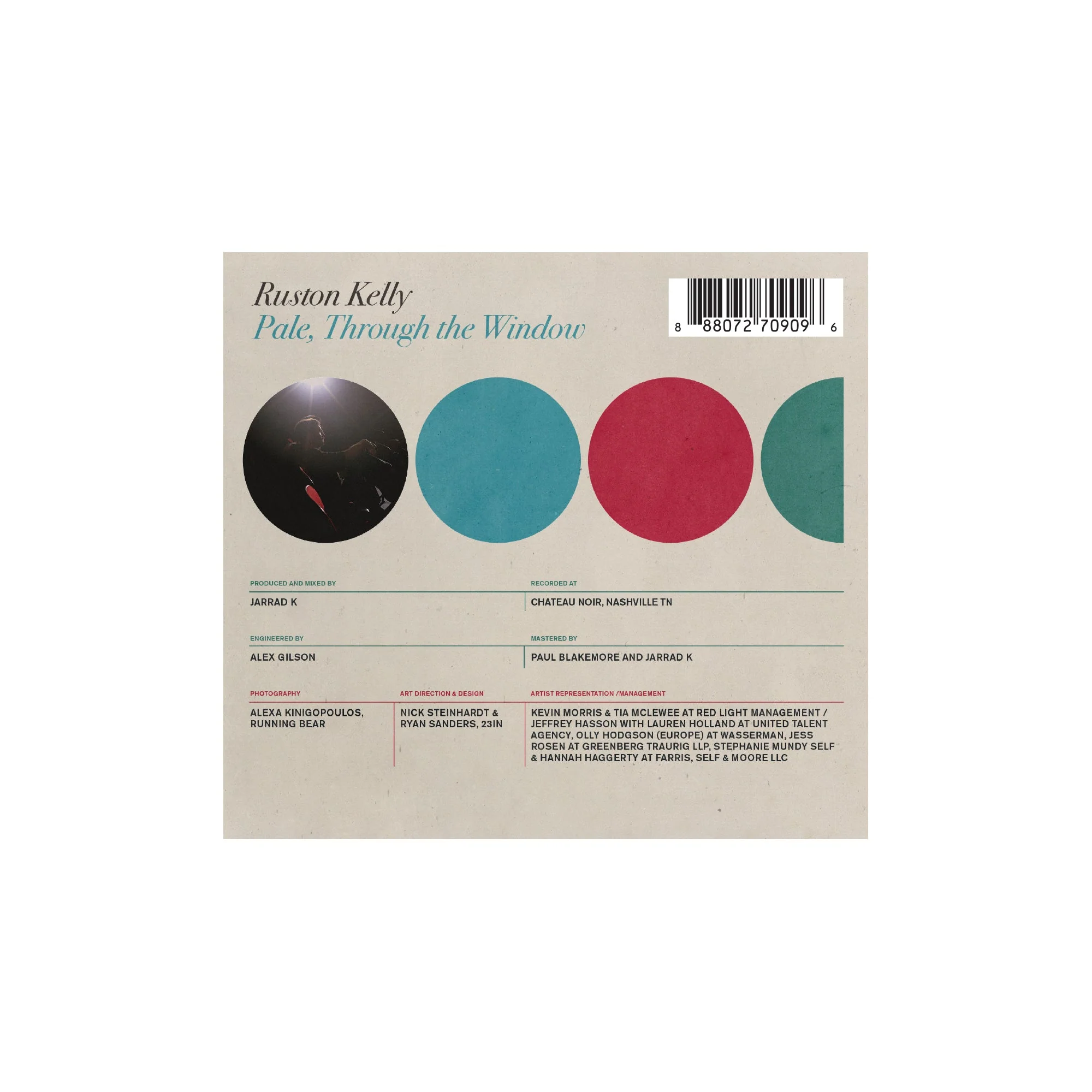 RUSTON KELLY 'PALE, THROUGH THE WINDOW' CD - Image 2