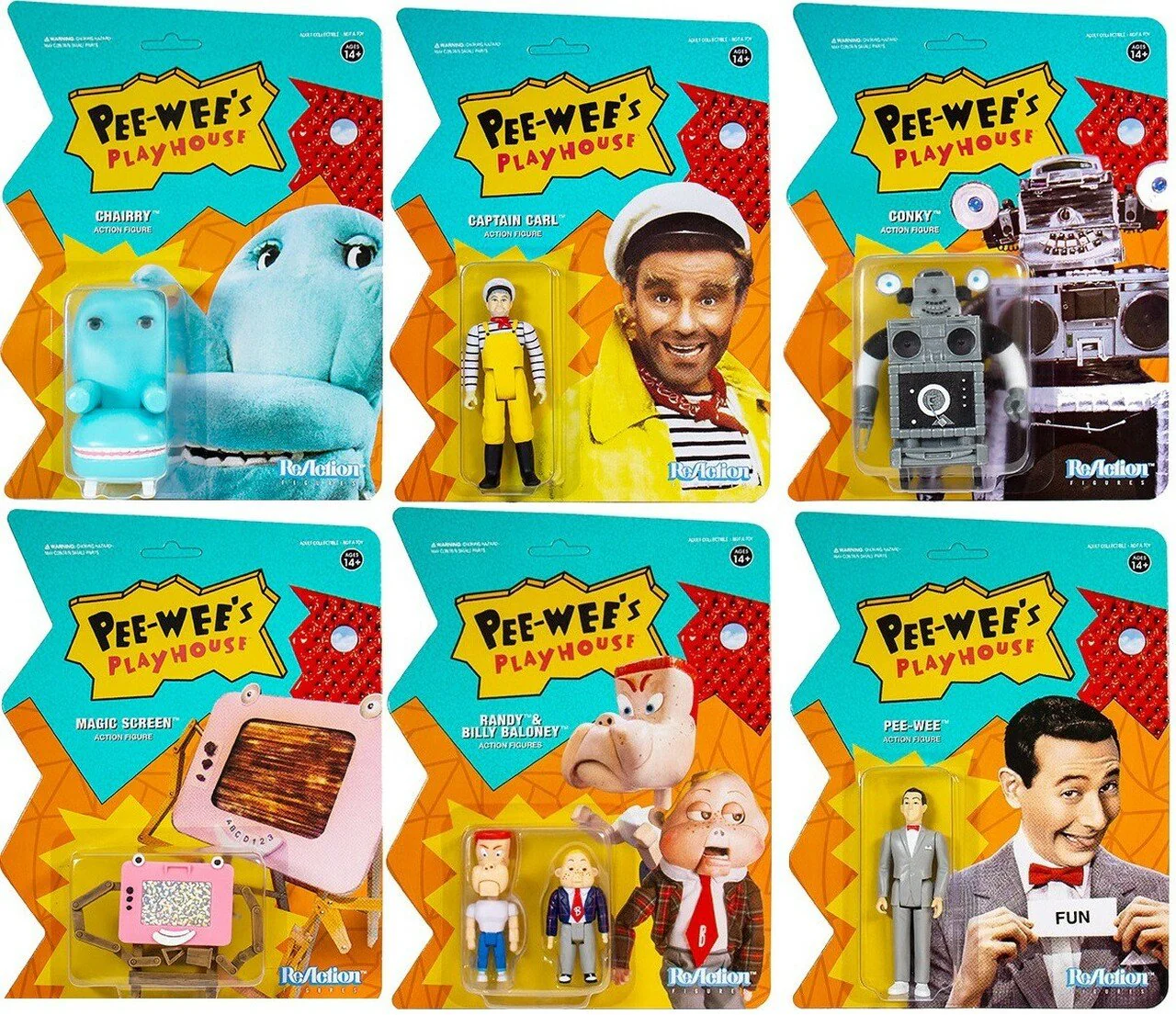 PEE-WEE'S PLAYHOUSE REACTION FIGURE -COMPLETE SET - Image 2