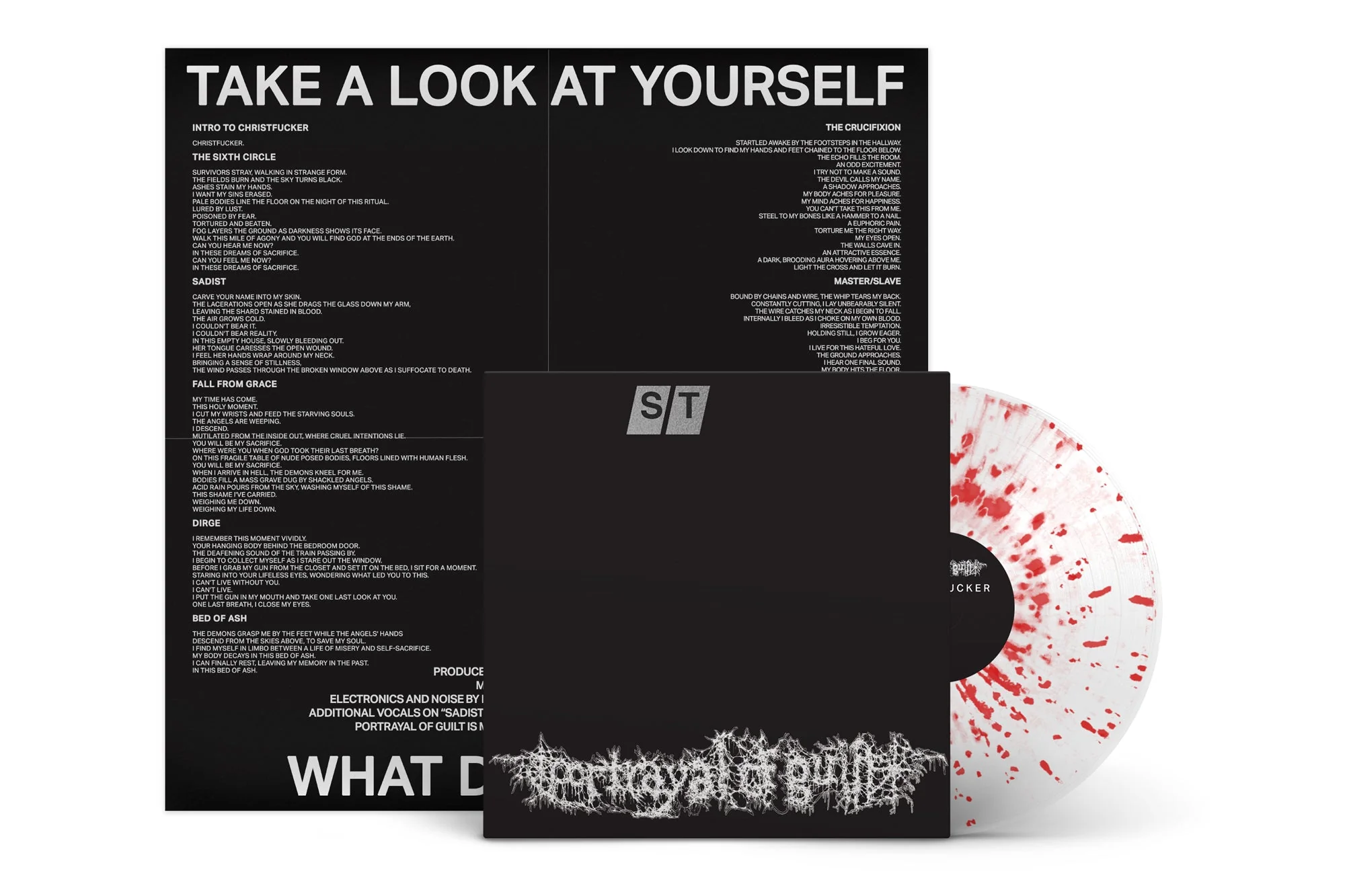 PORTRAYAL OF GUILT 'CHRISTFUCKER' LP - EXCLUSIVE - LTD. 300 - CLEAR/RED/SPLATTER + POSTER - Image 4