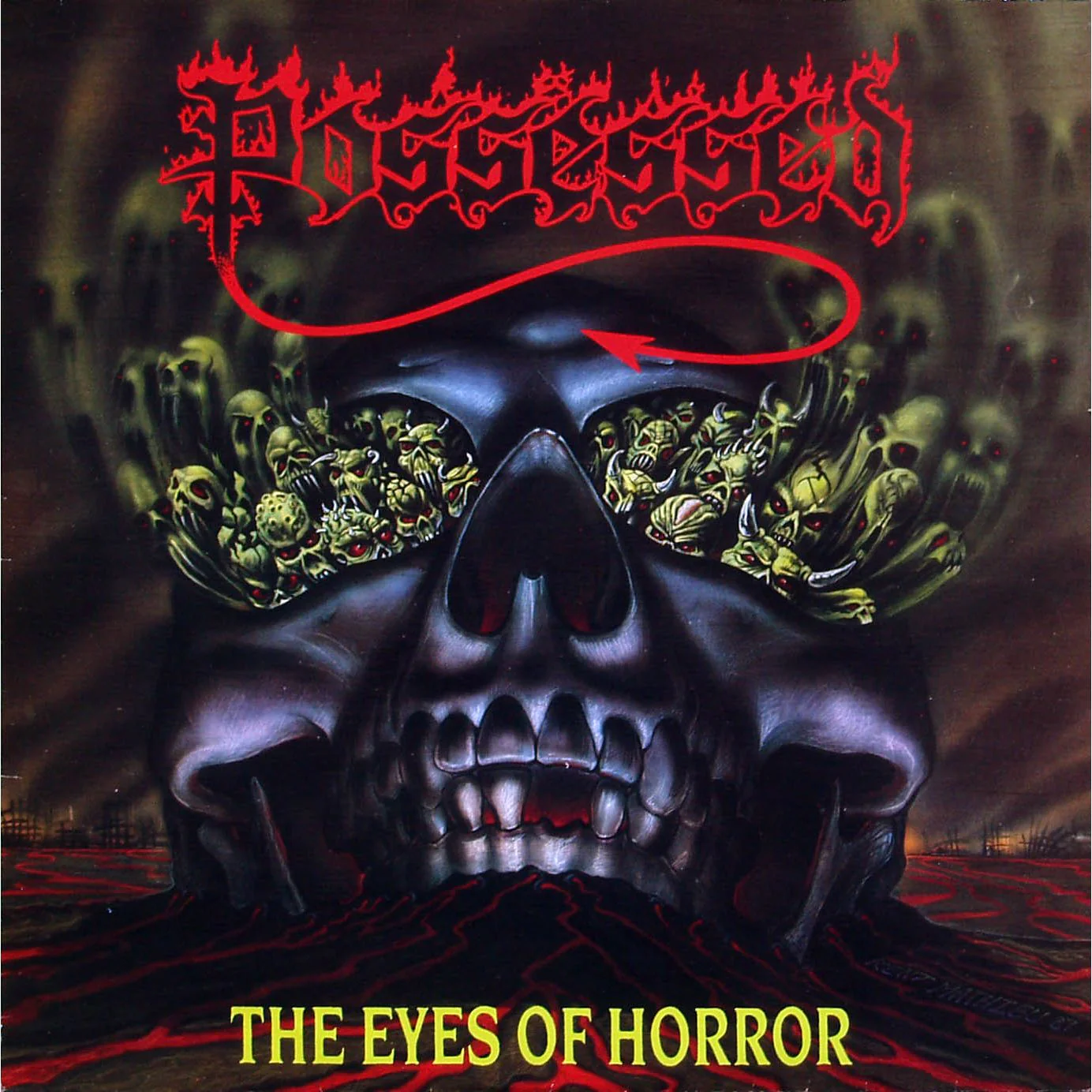 POSSESSED ‘EYES OF HORROR’ LP - EXCLUSIVE - LTD. 200 - CAMO PICTURE DISC - Image 2