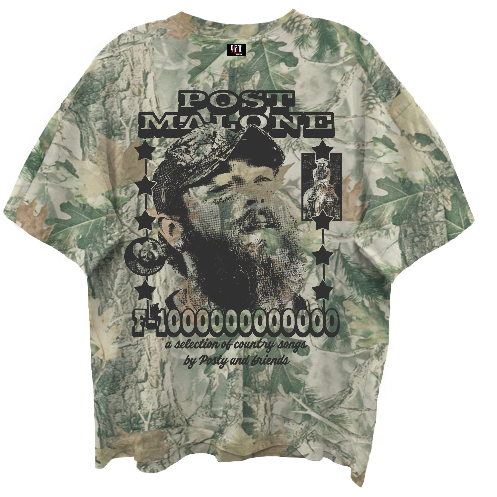 POST MALONE F-1 WOODLAND CAMO T-SHIRT/GIANT VINTAGE/S