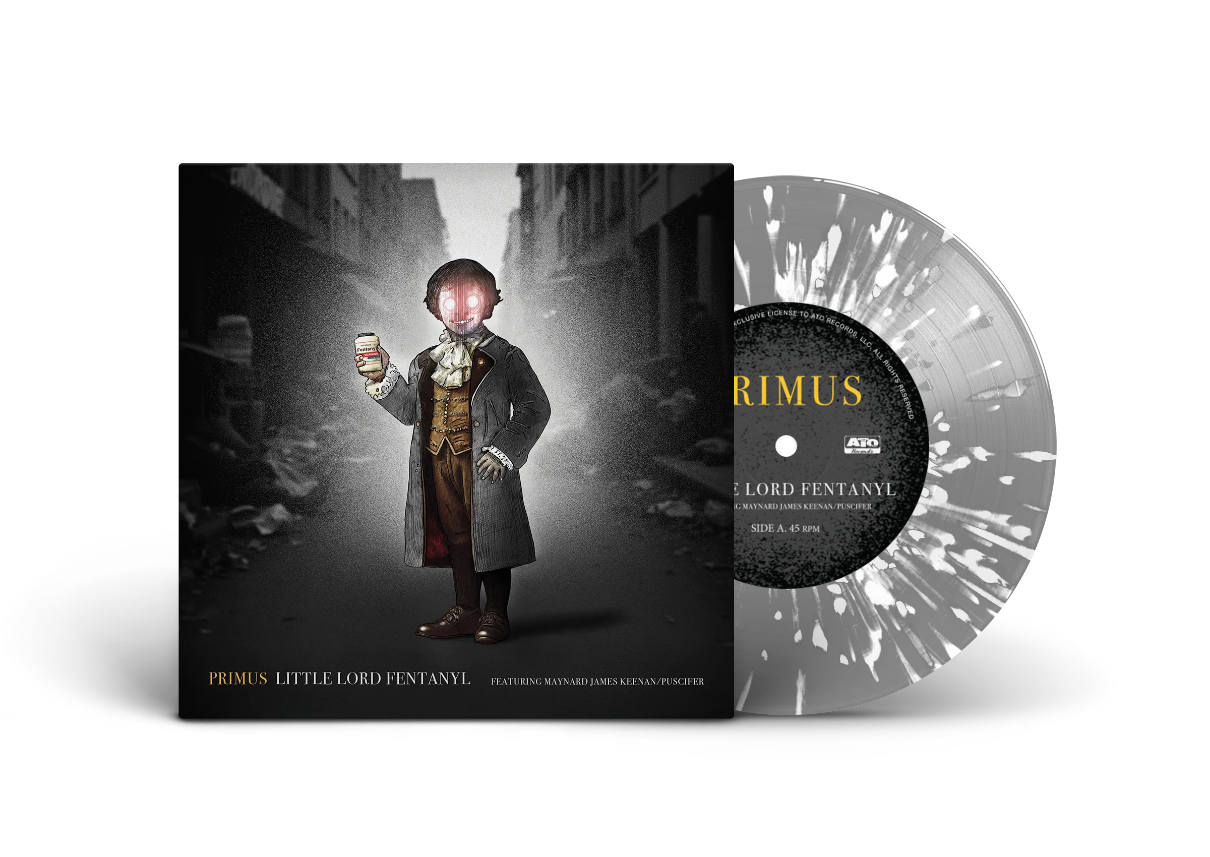 PRIMUS ‘LITTLE LORD FENTANYL / DUCHESS (AND THE PROVERBIAL MIND SPREAD - LIVE)’ 7” (Exclusive – Only 500 Made, Gray w/ White Splatter)