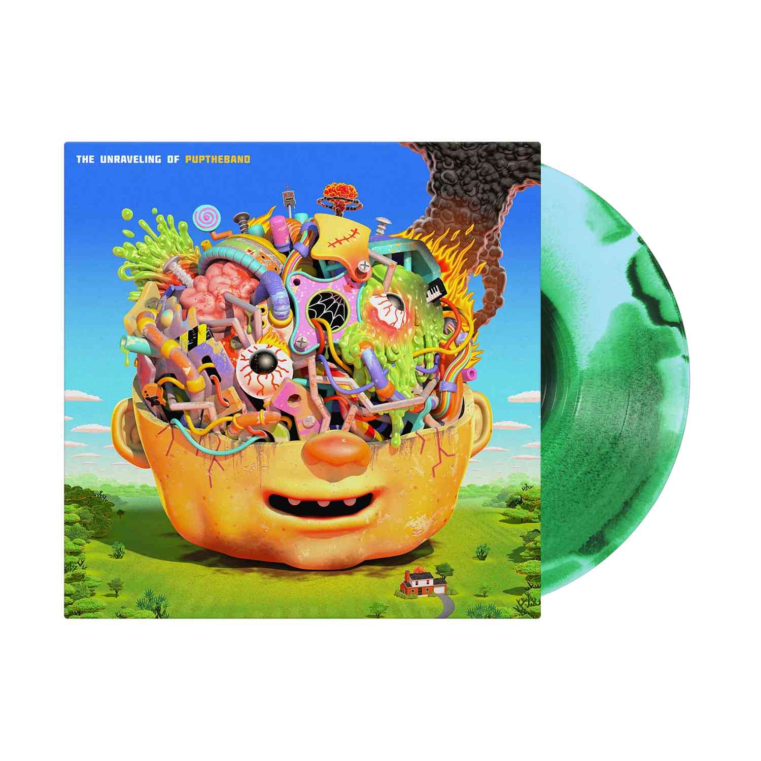 PUP 'THE UNRAVELLING OF PUPTHEBAND' LP - EXCLUSIVE - LTD. 500 - NEON GREEN/BABY BLUE/BLACK/SMUSH - Image 2