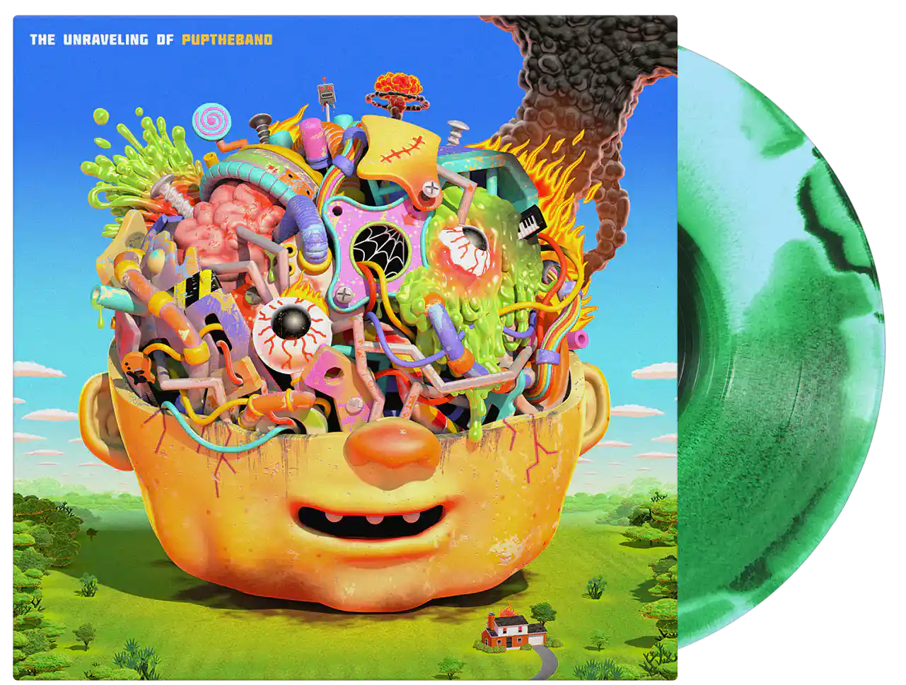 PUP 'THE UNRAVELLING OF PUPTHEBAND' LP - EXCLUSIVE - LTD. 500 - NEON GREEN/BABY BLUE/BLACK/SMUSH - Image 3