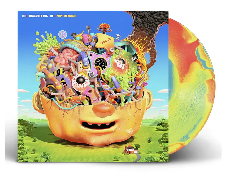 PUP 'THE UNRAVELLING OF PUPTHEBAND' LP - NEON ORANGE/YELLOW/BLUE/SMUSH - Image 2