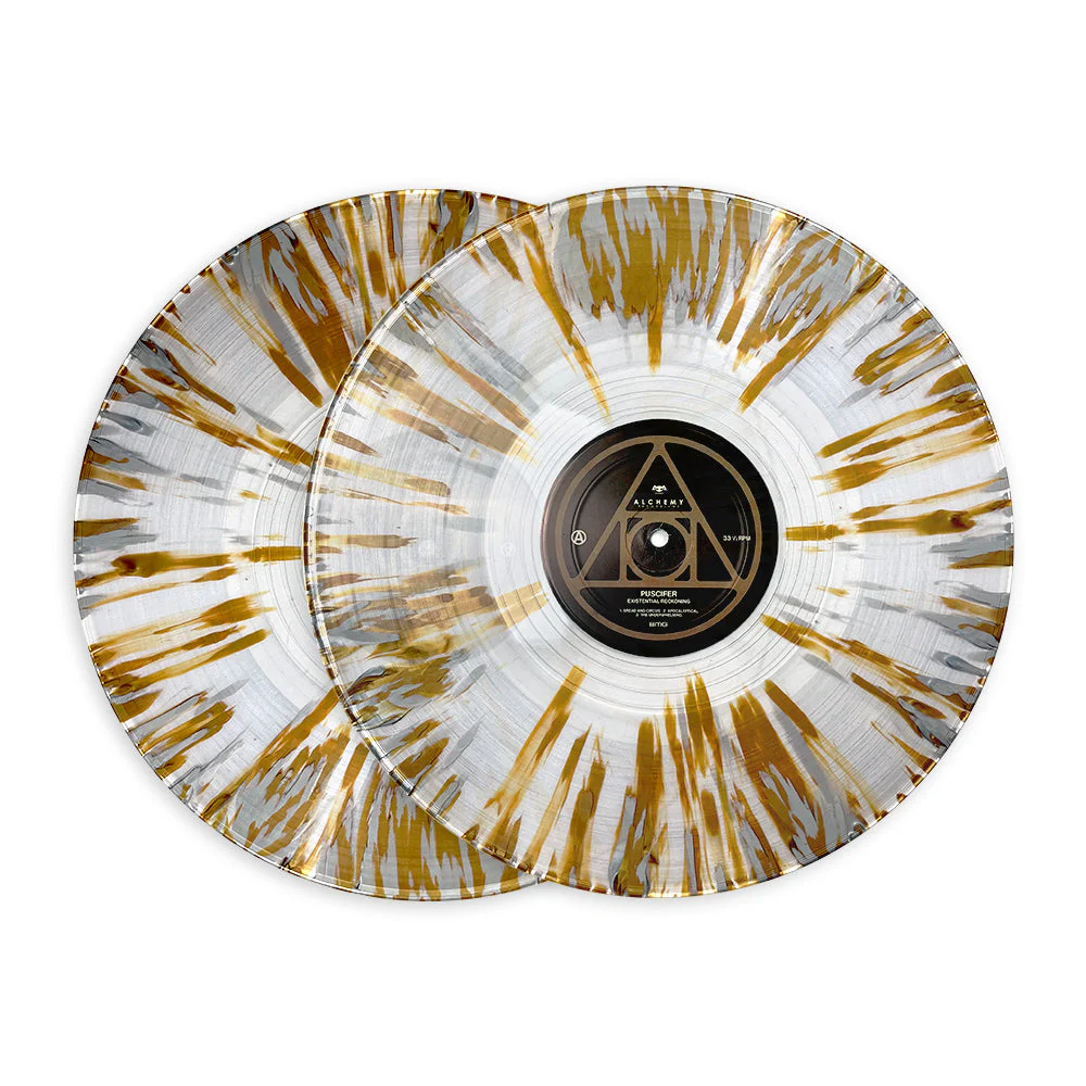 PUSCIFER ‘EXISTENTIAL RECKONING’ 2LP (AUTOGRAPHED TOUR VARIANT #29 – Clear w/ Gold And Silver Vinyl) + AUTOGRAPHED POSTER - Image 3