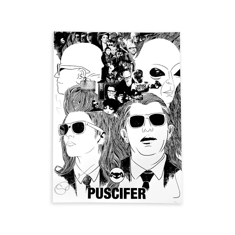 PUSCIFER ‘EXISTENTIAL RECKONING’ 2LP (AUTOGRAPHED TOUR VARIANT #29 – Clear w/ Gold And Silver Vinyl) + AUTOGRAPHED POSTER - Image 5