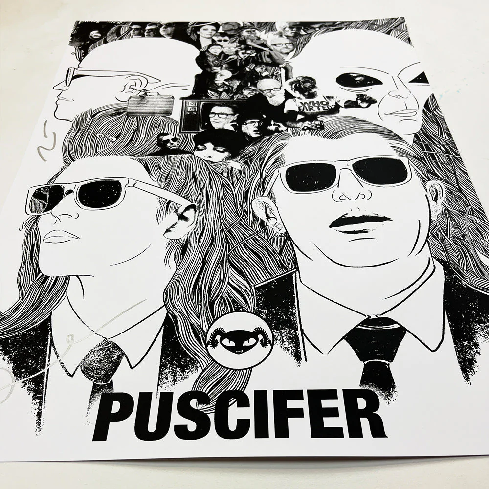 PUSCIFER ‘EXISTENTIAL RECKONING’ 2LP (AUTOGRAPHED TOUR VARIANT #29 – Clear w/ Gold And Silver Vinyl) + AUTOGRAPHED POSTER - Image 7